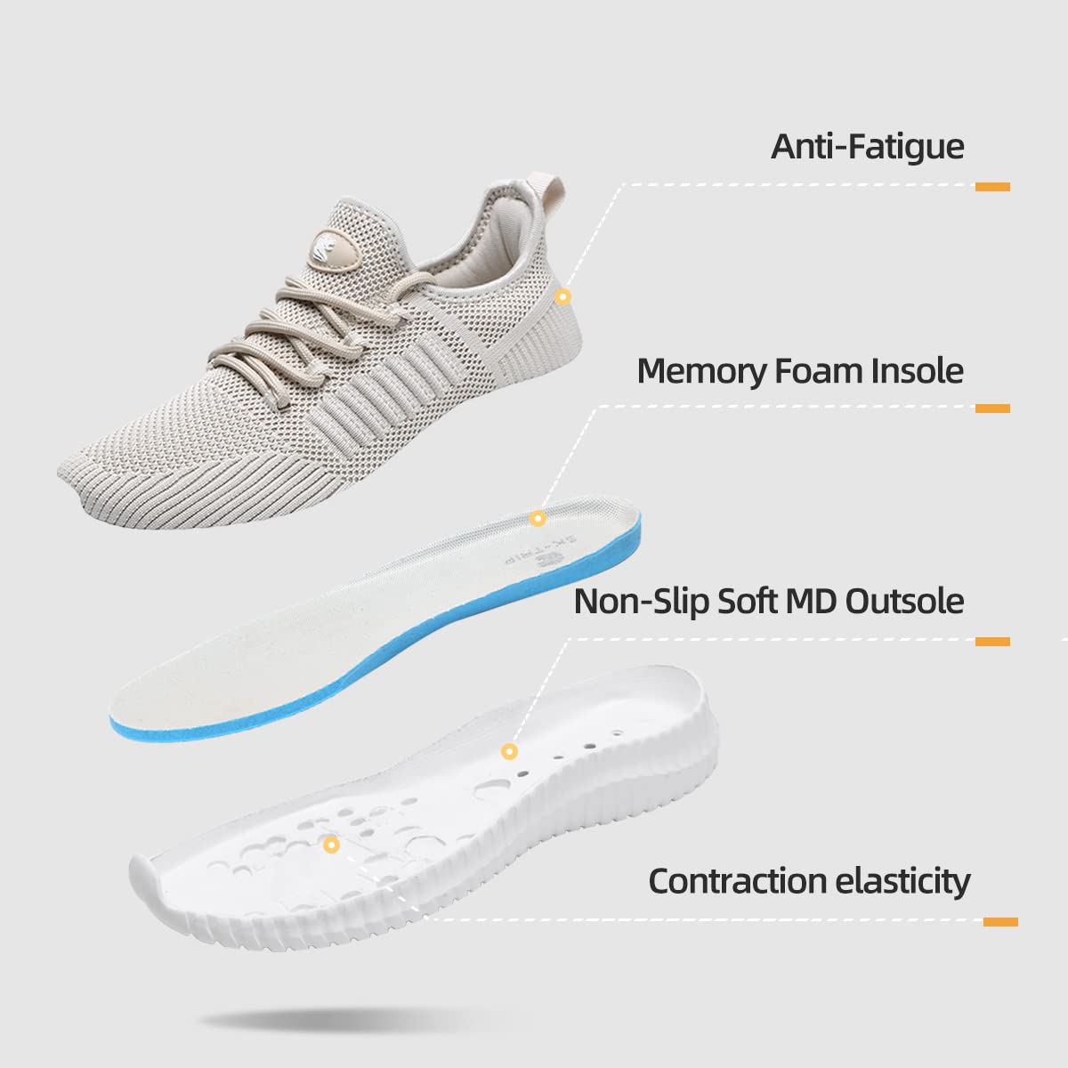 SK·TRIP Women's Walking Shoes - Lightweight Breathable Flyknit Mesh Sneakers for Jogging, Tennis & Gym Workouts | Non-Slip Comfortable Casual Athletic Shoes for Women | Perfect for Running, Fitness Training & Daily Wear