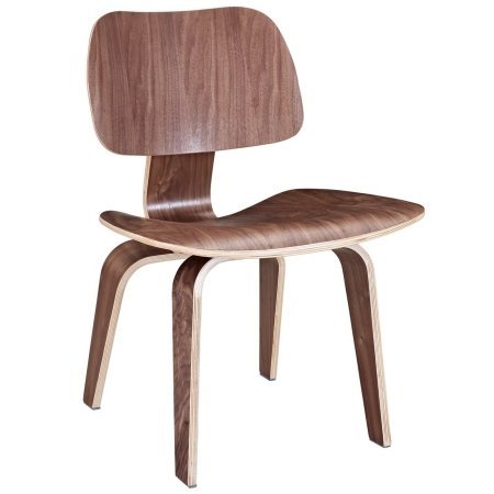 Modway Fathom Mid-Century Modern Molded Plywood Dining Chair - Walnut Finish - Kitchen & Dining Room Seating - Perfect for Home, Office, and Restaurant Use