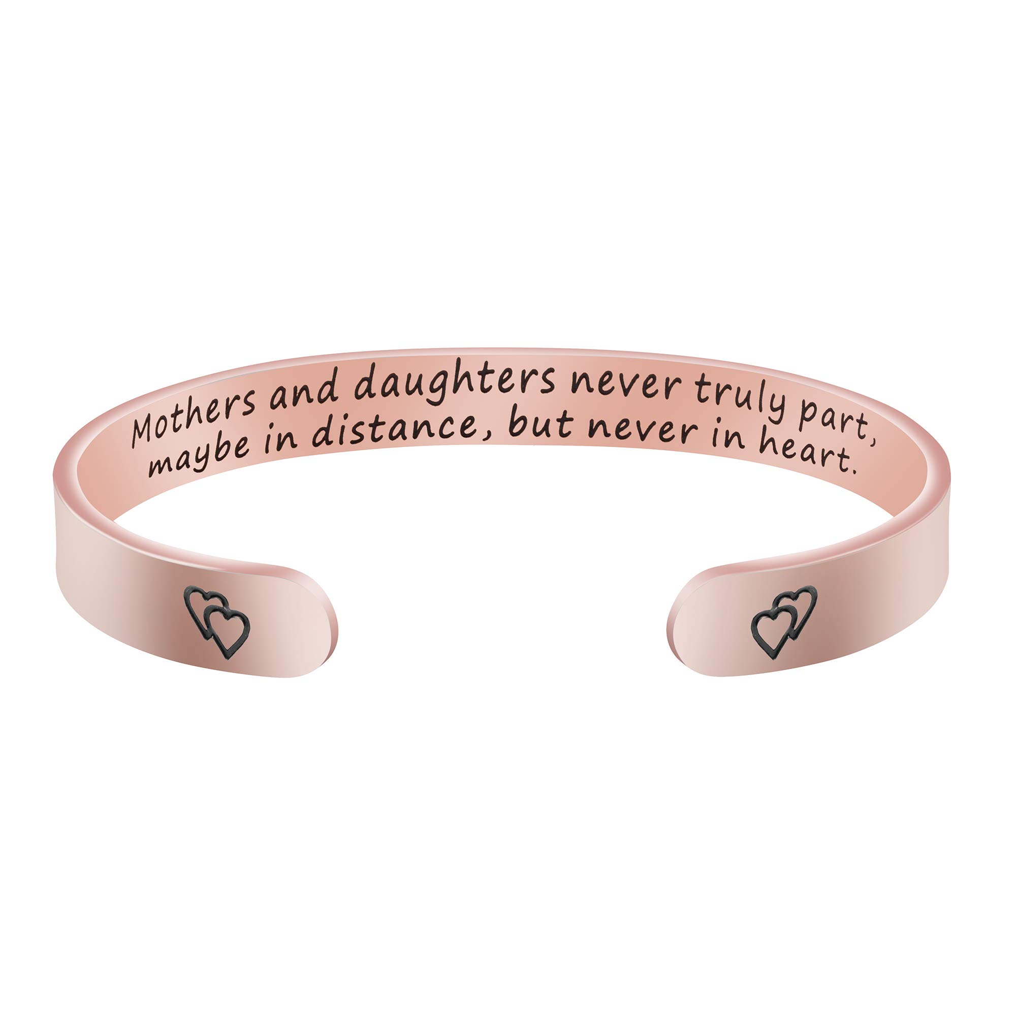 Inspirational Rose Gold Stainless Steel Cuff Bangle Bracelet for Women, Men, Teen Girls - Christmas, Birthday, Friendship Gifts for Her, BFF, Mom | Perfect for Everyday Wear, Special Occasions & Gift Giving