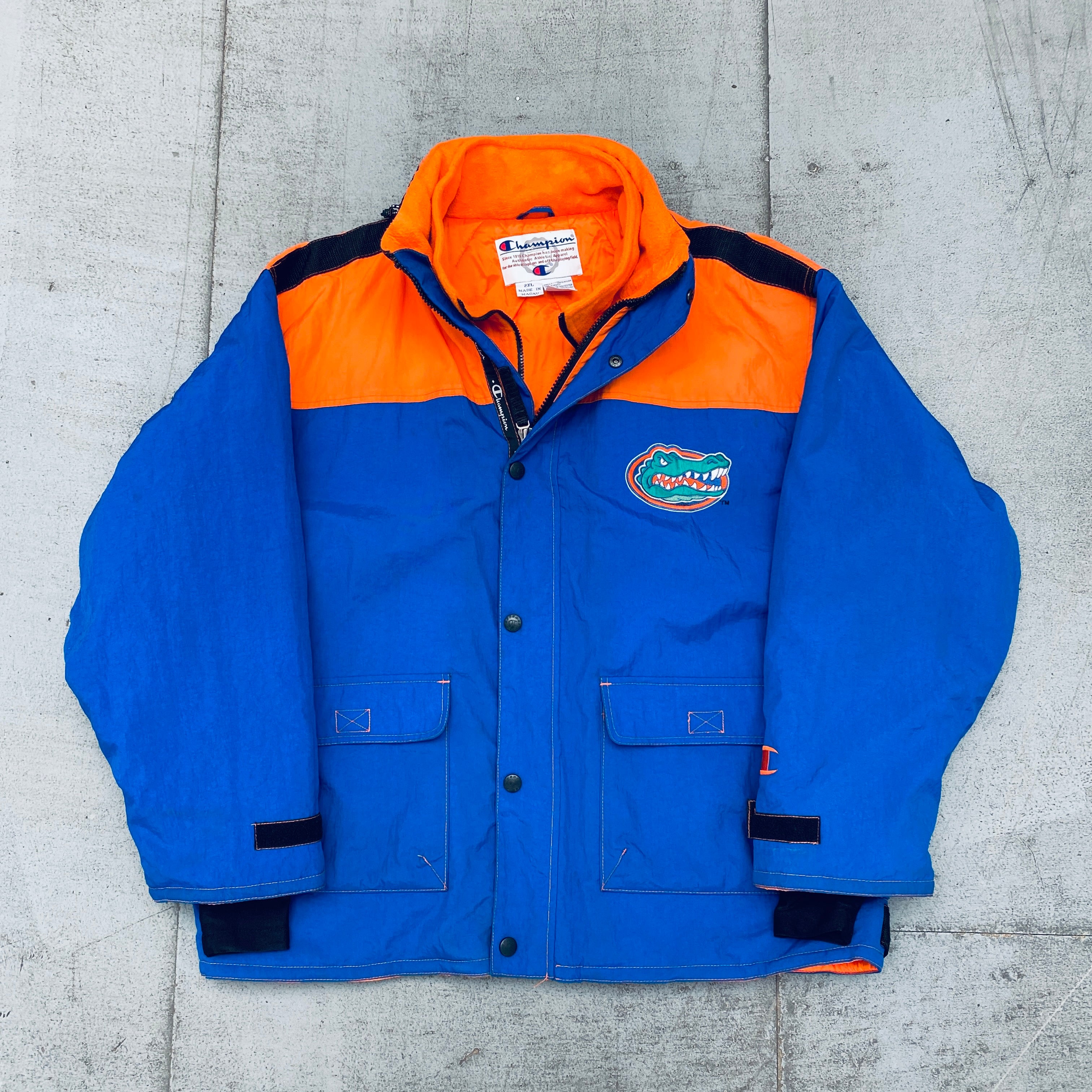 Florida Gators 1990s Champion Reverse Spellout Full-Zip Ski Jacket - XL/XXL - Vintage College Sports Apparel for Skiing, Snowboarding & Winter Outdoor Activities