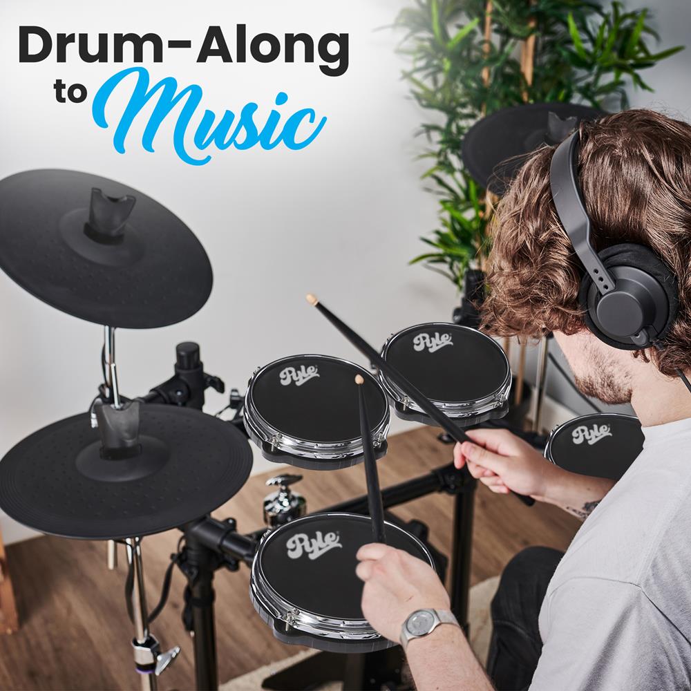Best Electronic Drum Kit for Beginners & Pros - Portable Digital Drum Set with Headphones & Sticks - Perfect for Home Practice, Studio Recording & Live Performances