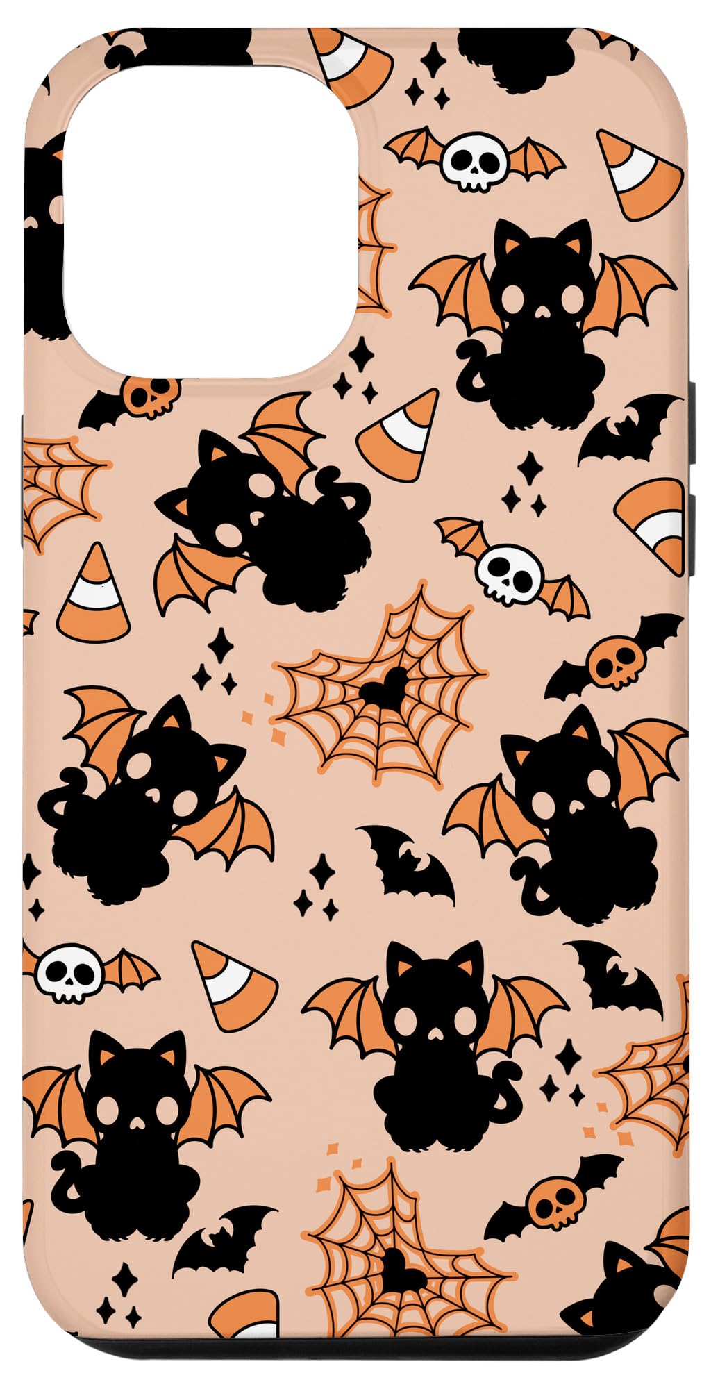 iPhone 12 Pro Max Case - Halloween Black Cat Witch Design, Vintage Doodle Style for Magical & Spiritual Protection | Perfect for Halloween Parties, Witchcraft Enthusiasts & Gothic Fashion Lovers