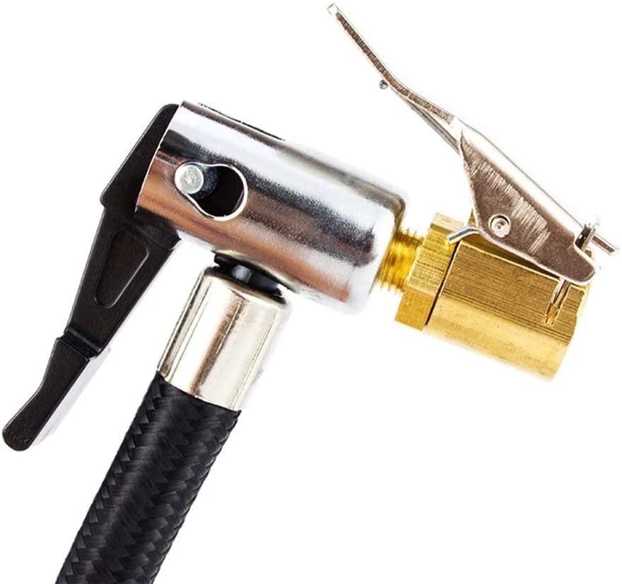 Heavy Duty Brass Locking Tire Air Chuck with Clip Adapter - 2 Pack No Leakage 8MM Tire Chuck for Inflators, Compressors & Air Pumps - Perfect for Car, Truck, Bike and ATV Tire Inflation