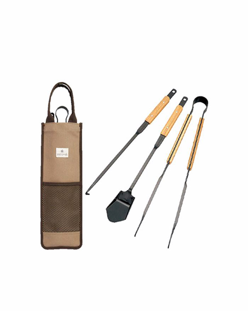 Premium Fire Tool Set - Heavy Duty Fireplace Poker, Shovel, Brush & Stand - Perfect for Fireplace, Campfire & Outdoor Cooking Accessories
