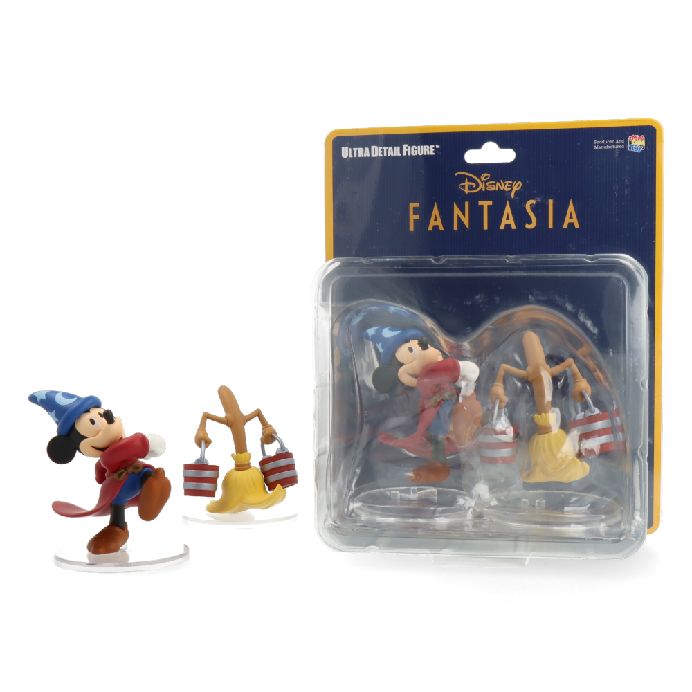 Disney Fantasia Mickey Mouse & Broom UDF Figurine - Collectible Series 10 - Perfect for Disney Fans, Home Decor, and Gift Giving