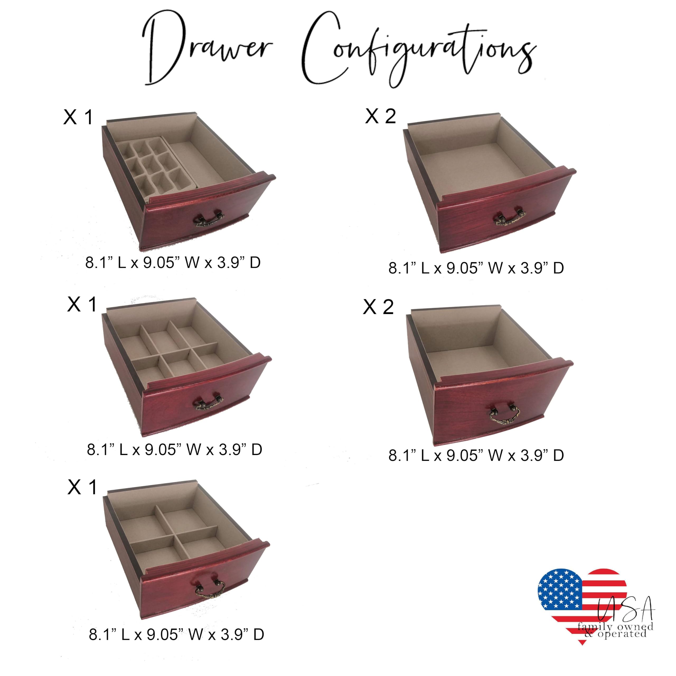 Daley Oval Jewelry Armoire - Stylish Cherry Wood Jewelry Box with Mirror & Drawers for Necklace, Ring & Earring Storage - Perfect for Bedroom Vanity, Closet Organization & Gift Giving