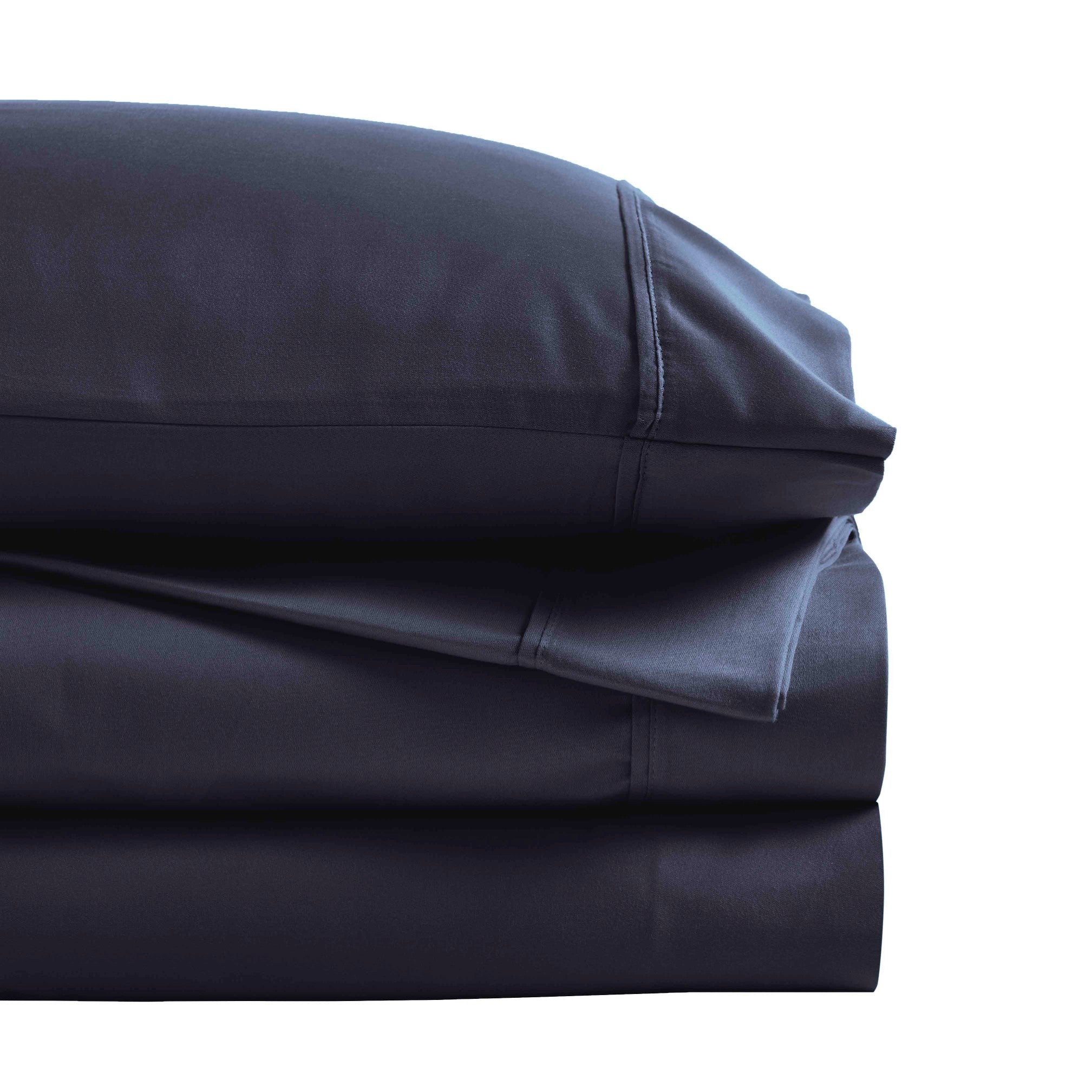 1200 Thread Count Cotton Rich Solid Deep Pocket Bed Sheet Set - Queen Size, Ultra Soft & Breathable - Perfect for Luxury Hotels, Guest Rooms & Master Bedrooms