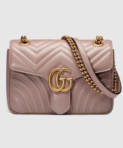 Gucci GG Marmont Small Shoulder Bag in Dusty Pink | Luxury Crossbody Purse for Women | Perfect for Date Night & Evening Events