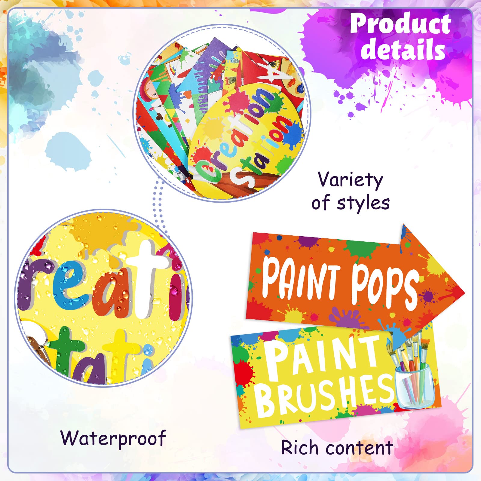 Chinco 20-Piece Art Painting Party Decorations Kit - Paint Party Signs, Artist Birthday Supplies for Art Themed Parties | Perfect for Painting Birthday Celebrations, Art Studio Events & Creative Workshops