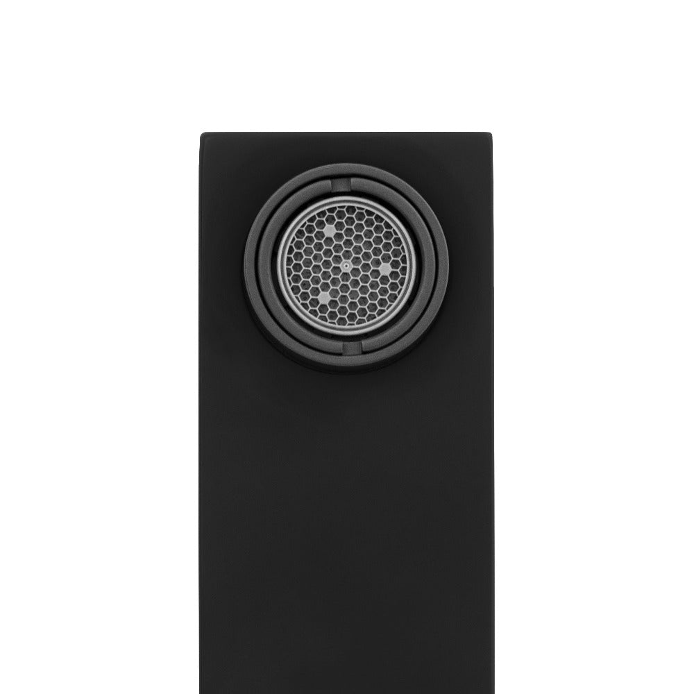 ZLINE Bliss Wall Mount Bathroom Faucet in Matte Black - Modern Matte Black Wall-Mounted Bathroom Sink Faucet with High Arc Spout for Bathroom Vanity, Powder Room, and Guest Bathroom (BLS BFW MB)