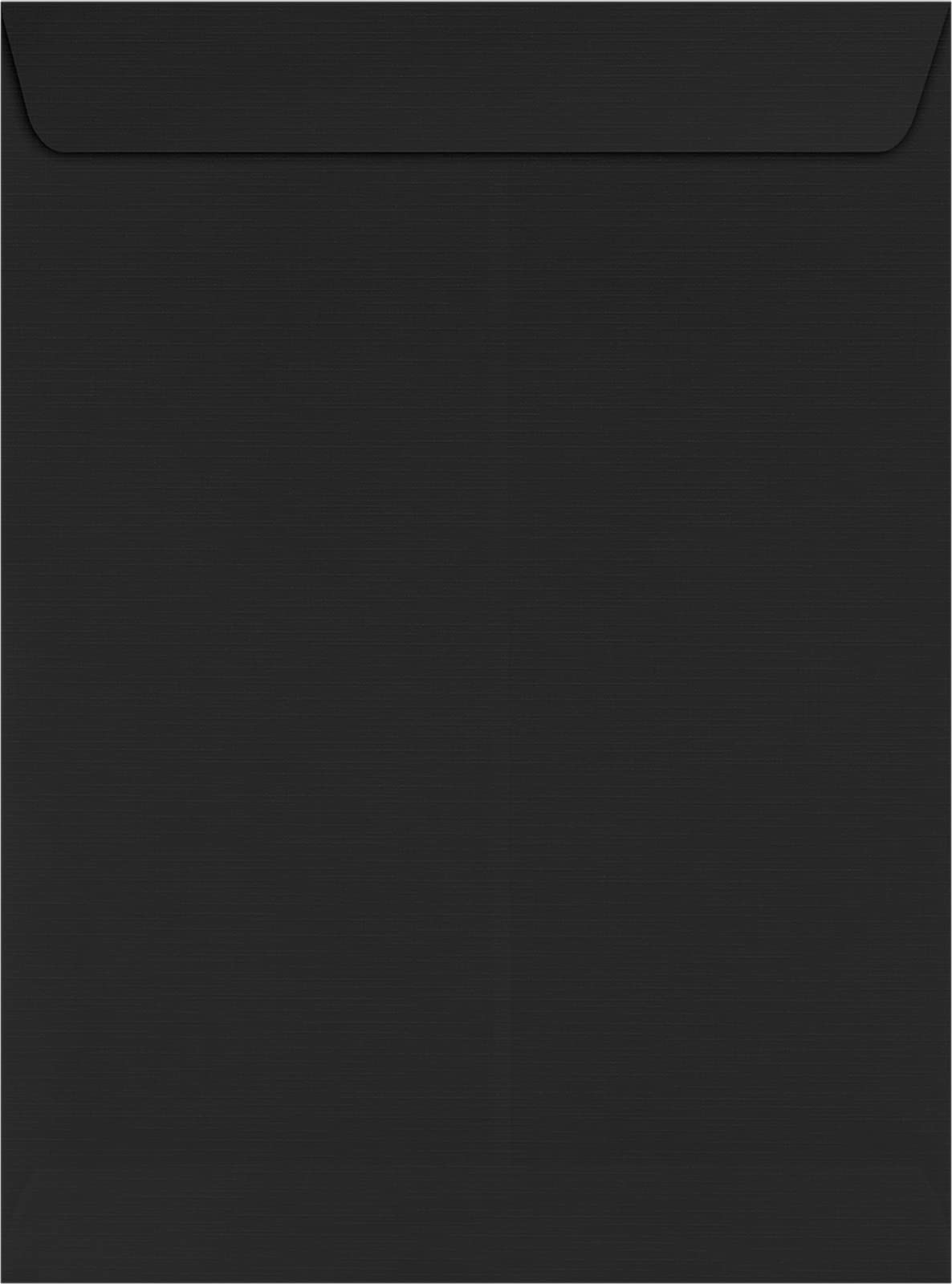LUXPaper 9 x 12 Open End Envelopes - Peel & Press Seal, Black Linen Texture, 80lb. Text Weight, Pack of 1,000 | Perfect for Business Mailings, Wedding Invitations & Professional Correspondence