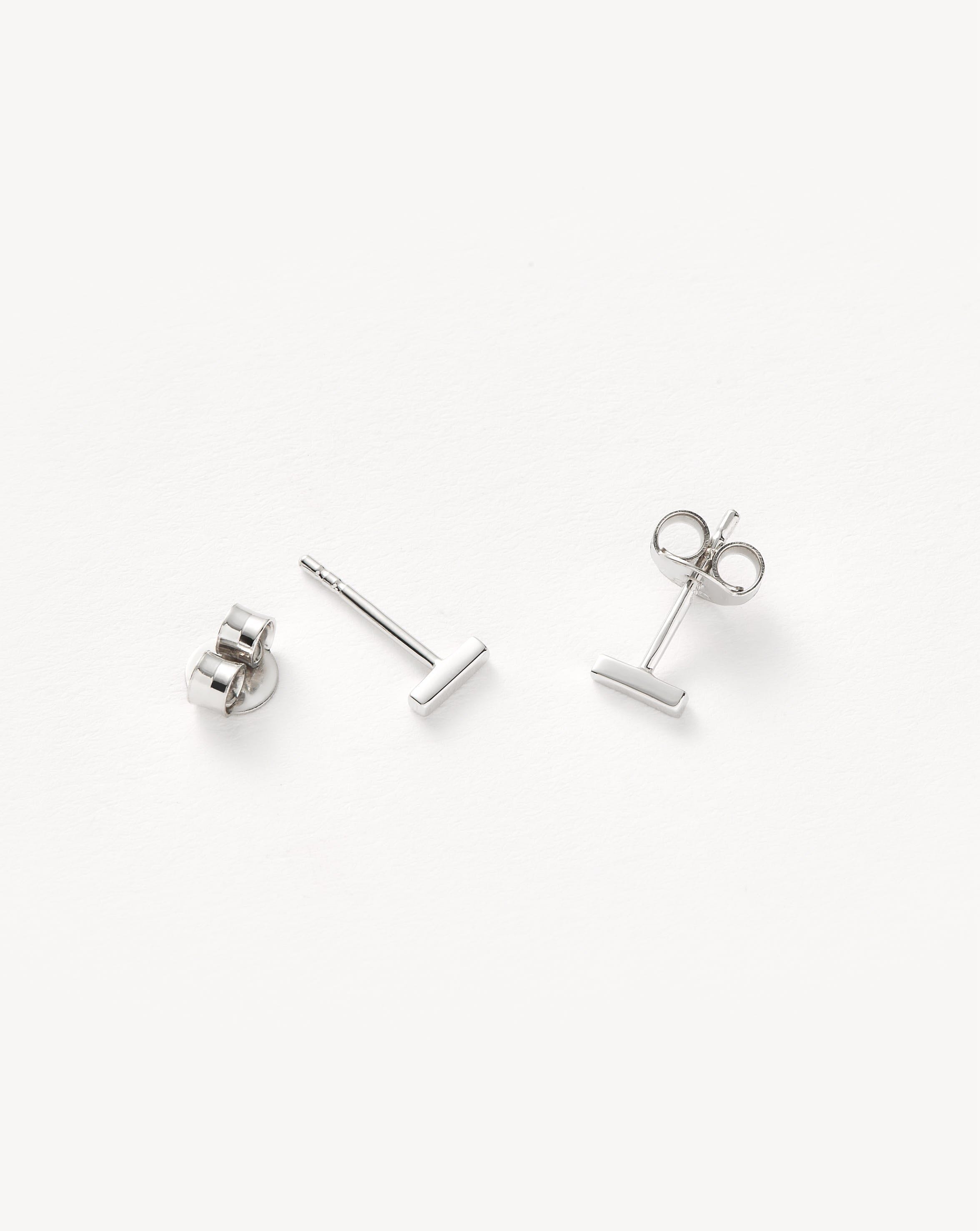 Sterling Silver Bar Stud Earrings for Women - Minimalist Dainty Jewelry for Everyday Wear, Gifts & Special Occasions