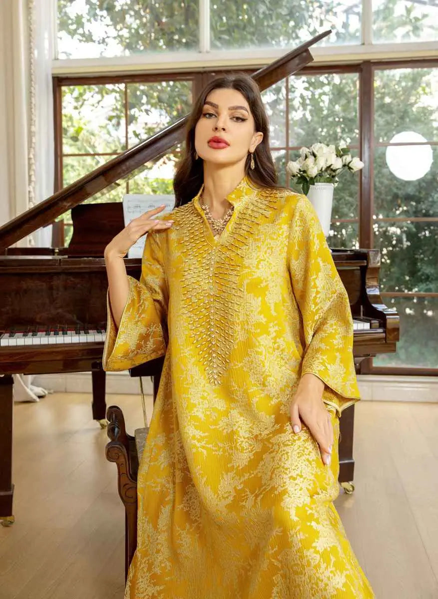 Elegant Eid Kaftan Dress for Women - Embroidered Beaded Doris Caftan | Perfect for Eid Celebrations, Weddings & Special Occasions