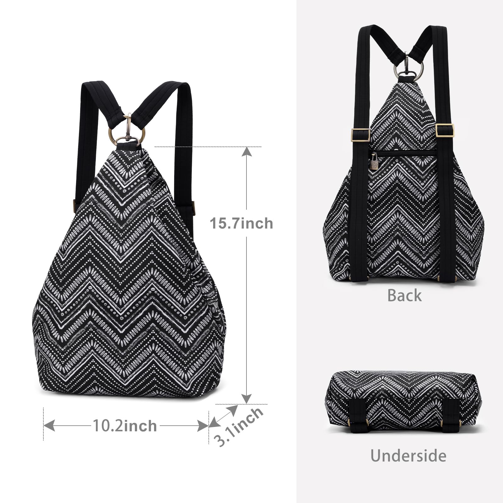 Bohemian Style Black Butterfly Premium Backpack for Women - Fashionable Small Casual Daypack & Purse (40-Black) - Perfect for Travel, Work, School & Daily Use