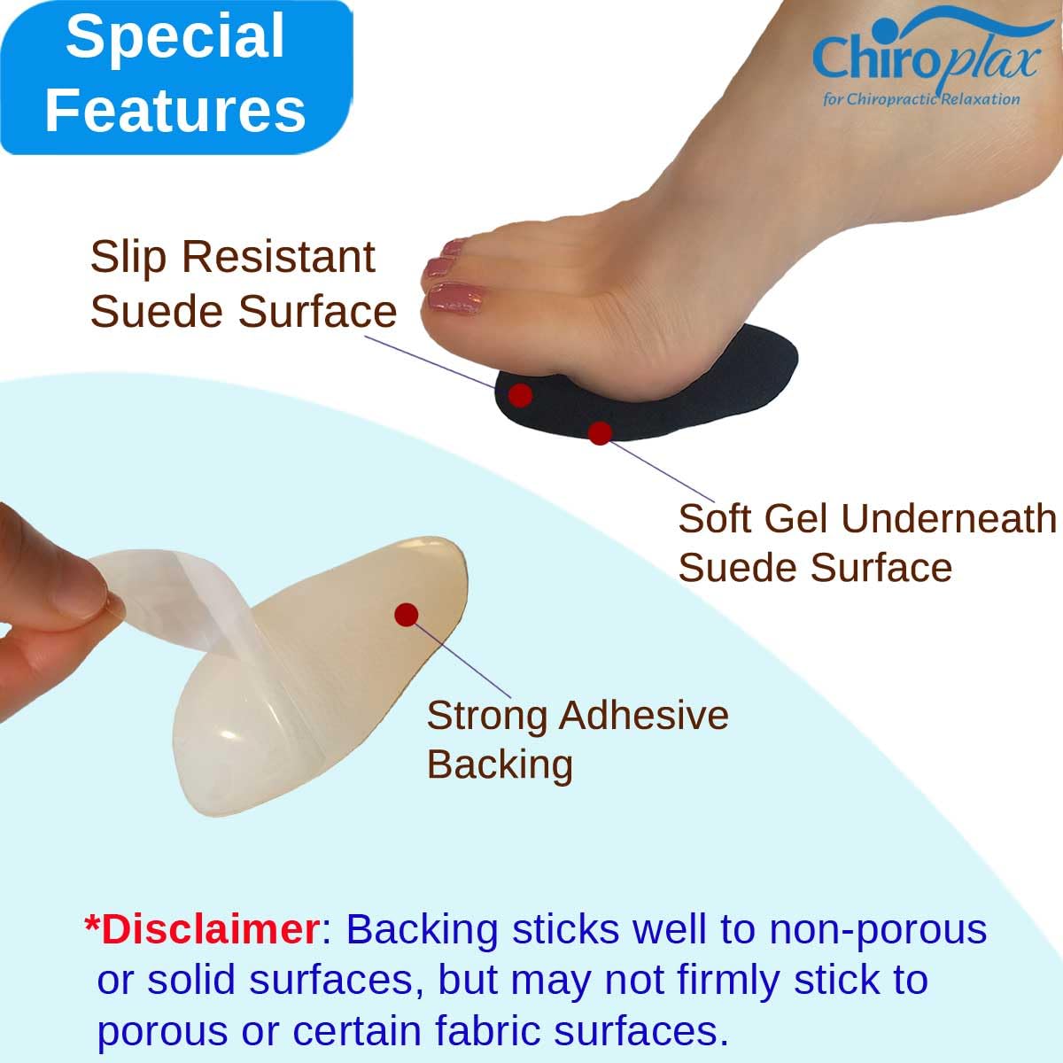 Chiroplax High Heel Cushion Inserts (4 Pairs) - Soft Suede Ball of Foot Pads, Metatarsal Support & Anti-Slip Shoe Insoles for Women - Perfect for Work, Parties & Long Wear Comfort