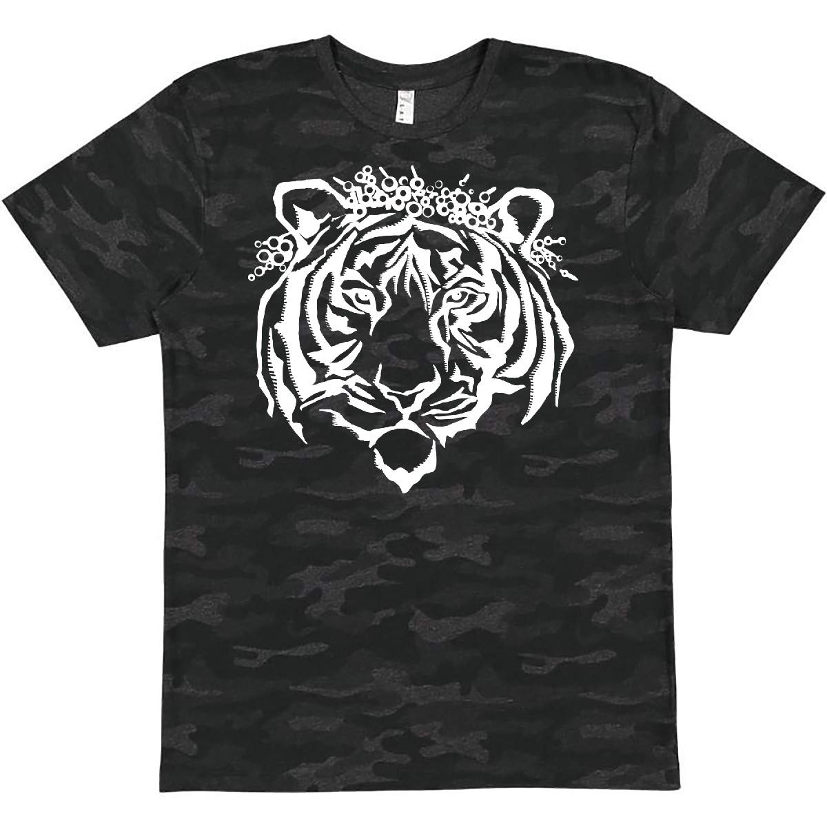 Inktastic Tiger Queen in Flower Crown T-Shirt - Women's Graphic Tee for Animal Lovers & Nature Enthusiasts - Perfect for Casual Wear, Music Festivals & Boho Style Outfits