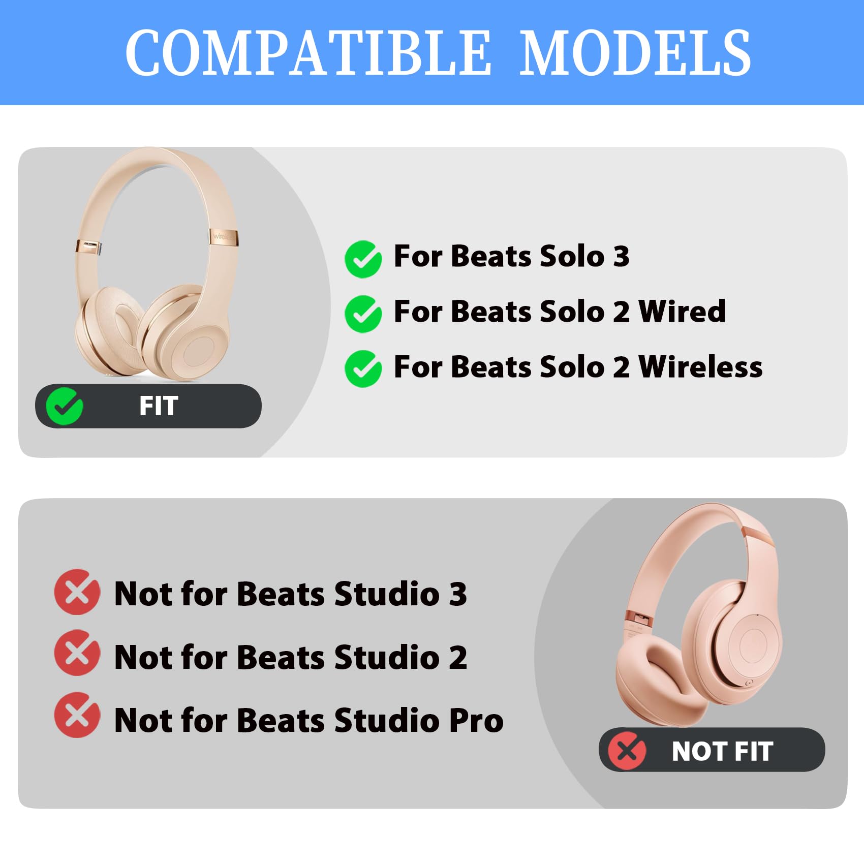 Adhiper Solo3 Headband Replacement - Compatible with Beats Solo3 & Solo2 Wireless Headphones - Satin Gold/Porcelain White - Top Headband Repair Part for Over-Ear Headphones - Perfect for Gym, Travel & Daily Use