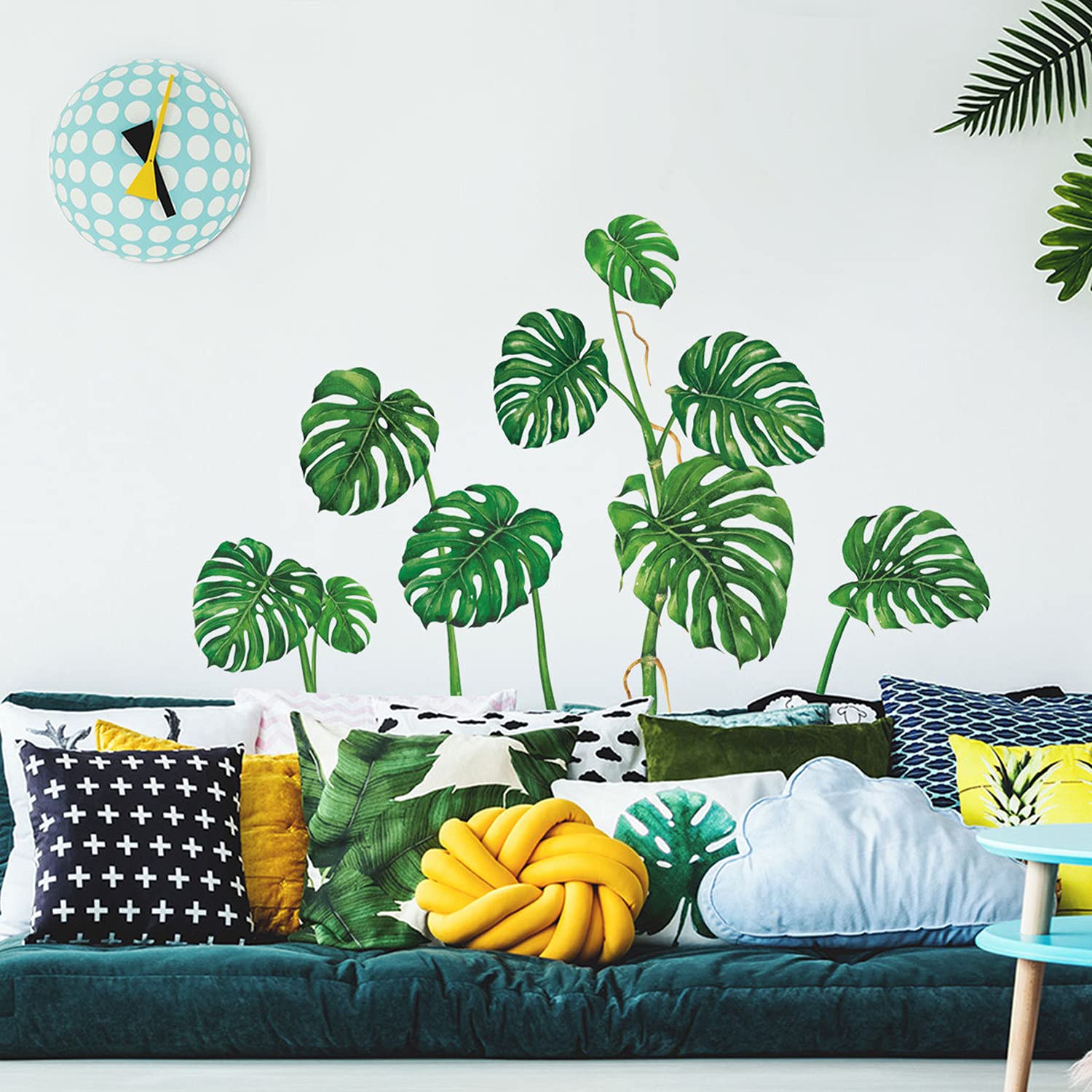 Peel and Stick Floral Wall Decals - Tropical Greenery Plant Wall Murals for Bedroom & Living Room | Boho Wall Stickers, Hanging Plant Decor | Perfect for Home, Office, Nursery & Dorm Room Wall Decorations