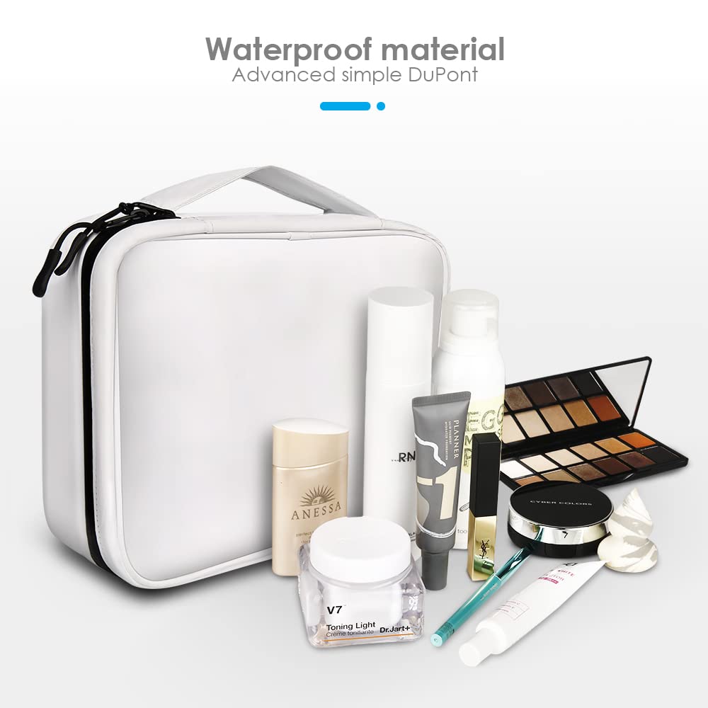 Waterproof Hanging Toiletry Bag for Travel & Bathroom - White