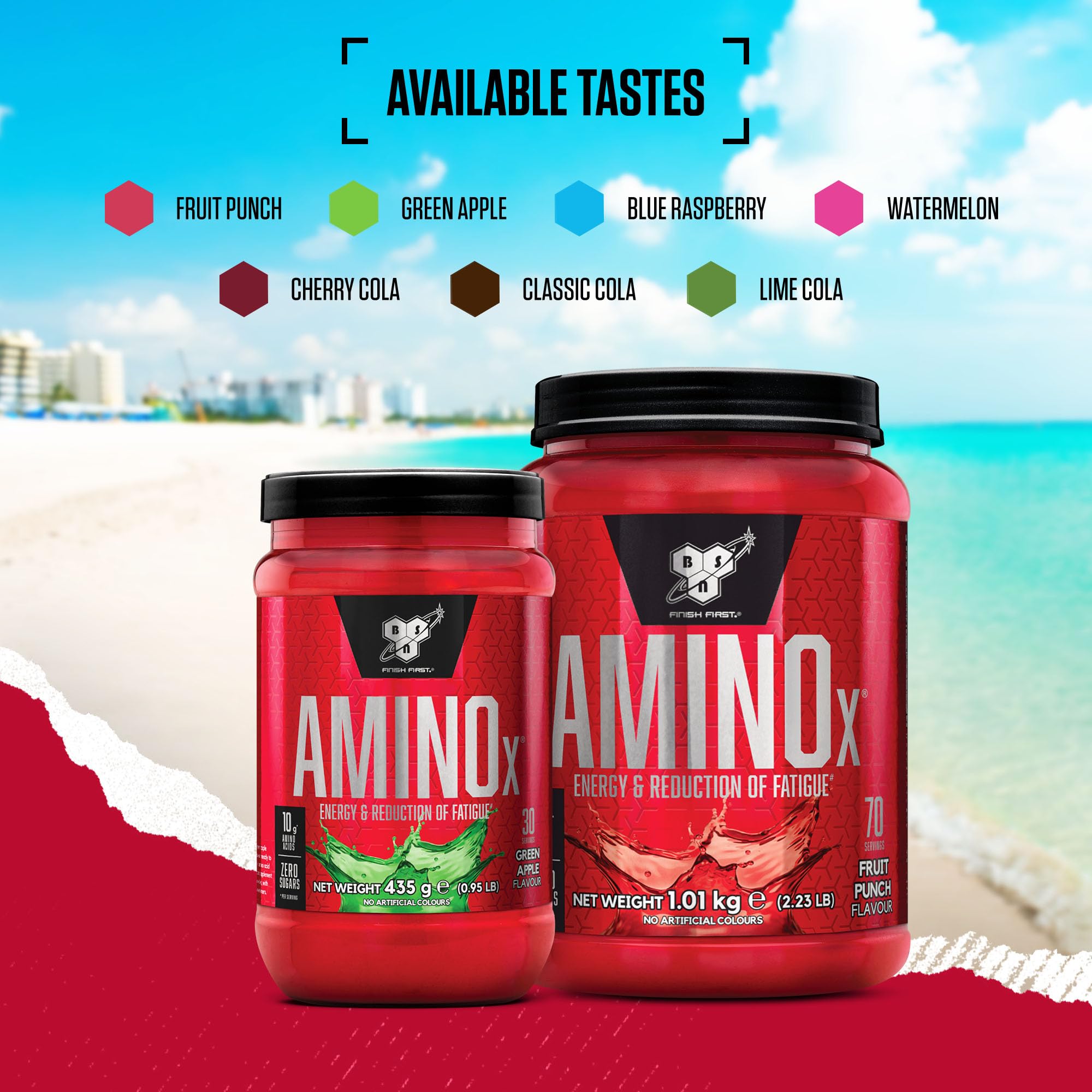 BSN Amino X Muscle Recovery Supplement with Vitamin D, B6 & Essential Amino Acids - Watermelon Flavor, 70 Servings (1kg) for Post-Workout & Athletic Performance