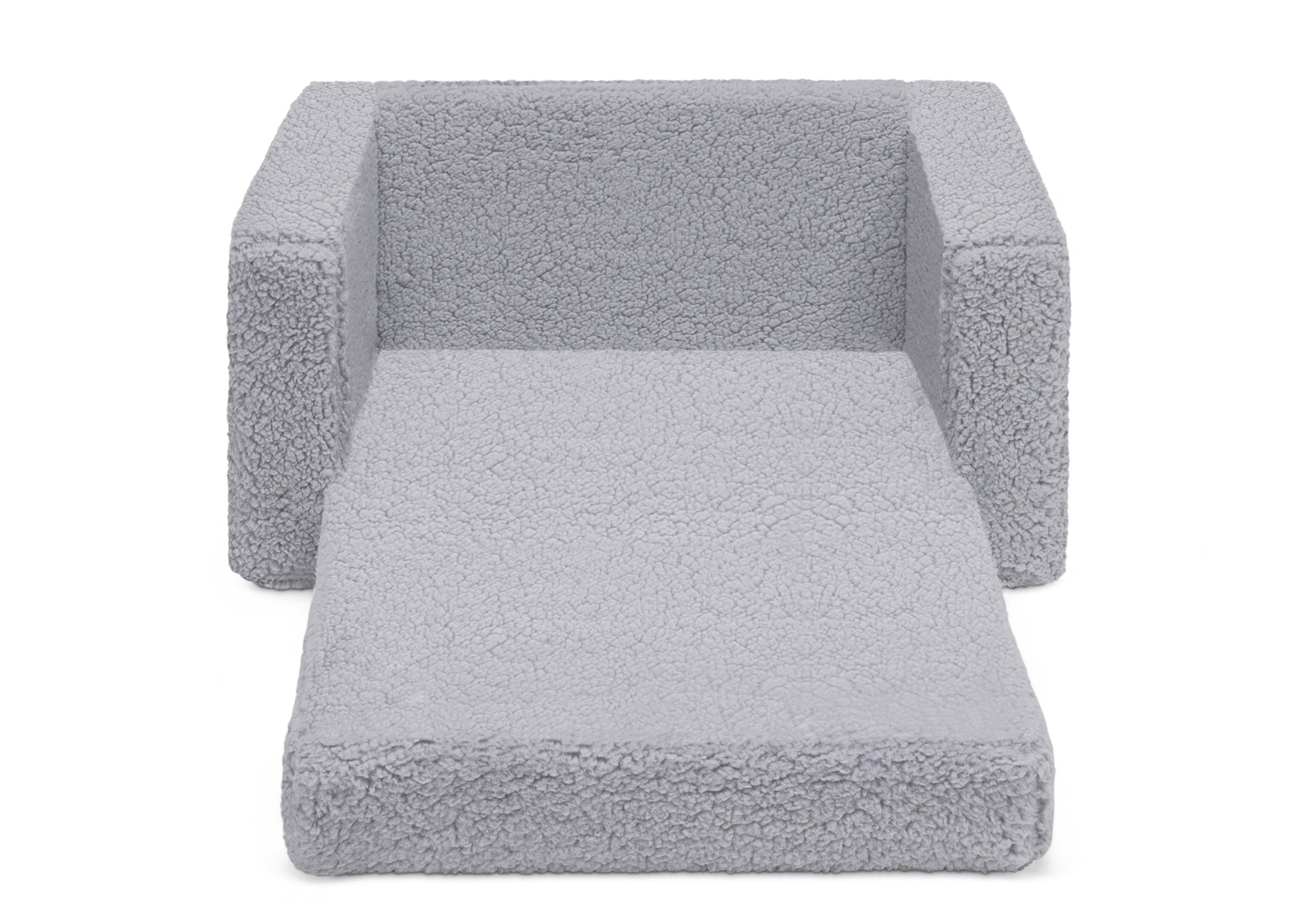 Cozy Flip Out Sherpa 2-in-1 Convertible Kids Chair to Lounger - Soft Plush Convertible Seating for Playroom, Bedroom & Nursery - Perfect for Reading, Relaxing & Playtime