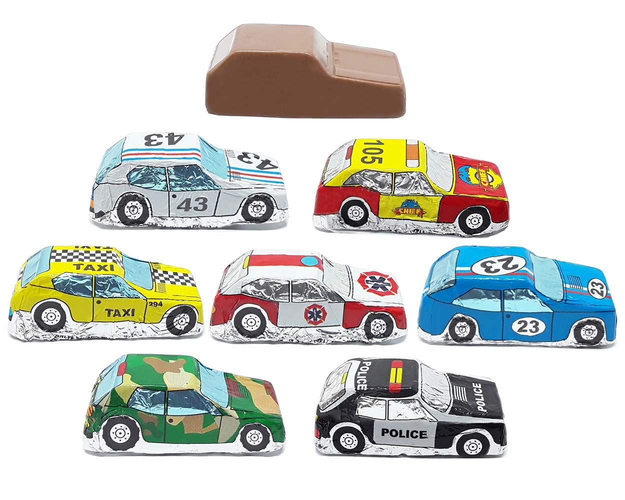 Premium Madelaine Solid Milk Chocolate Cars - Assorted Italian Foil Wrapped (1/2 LB) - Perfect for Birthday Parties, Holiday Gifts & Corporate Events