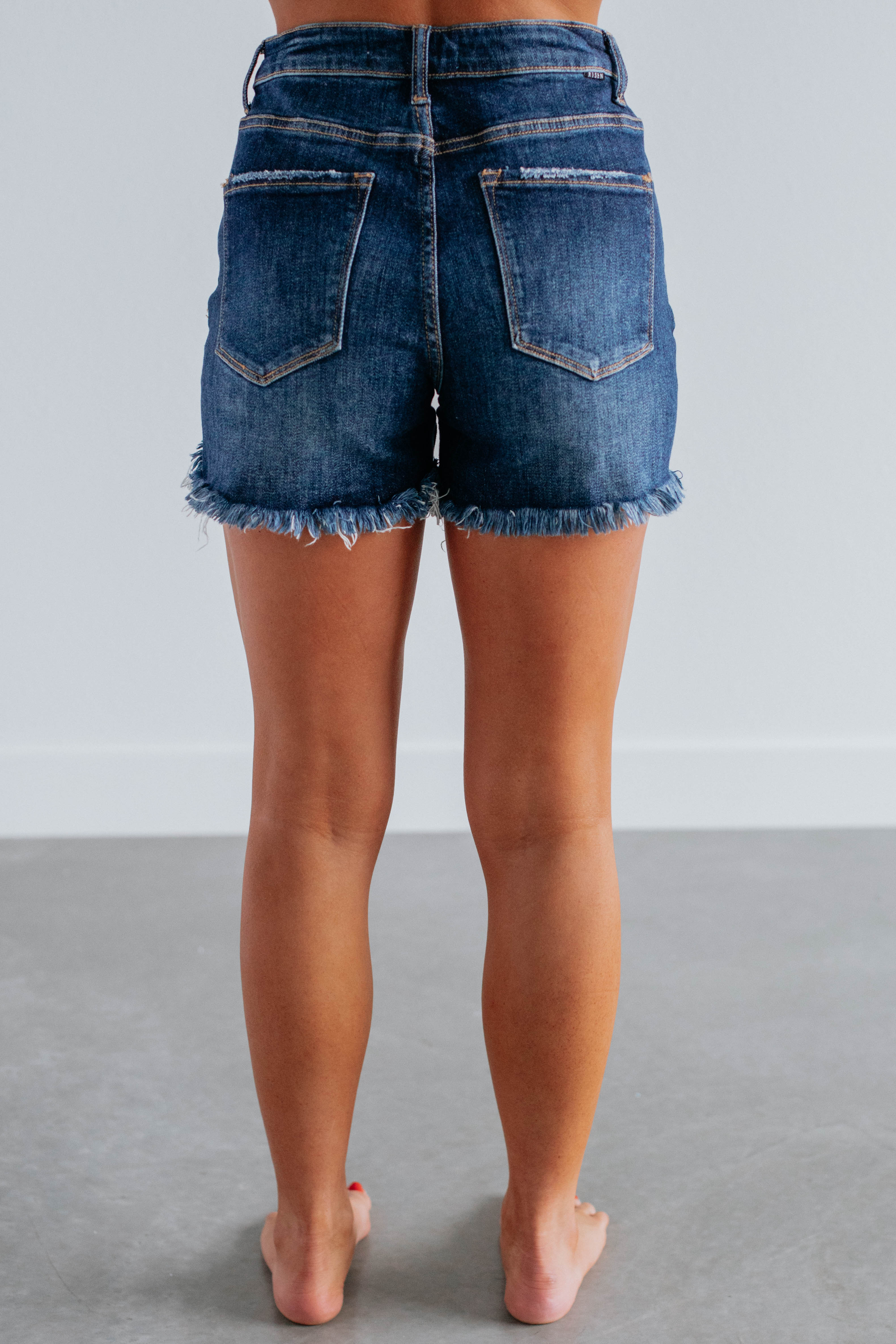 Stylish Aliyah Risen Denim Shorts in Dark Wash - Perfect for Summer Outfits & Casual Wear