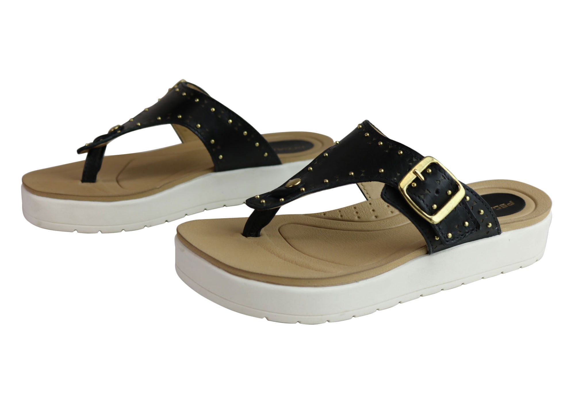 Jess Women's Cushioned Leather Sandals - Comfortable Flip Flops Made in Brazil - Perfect for Beach, Vacation & Summer Outfits