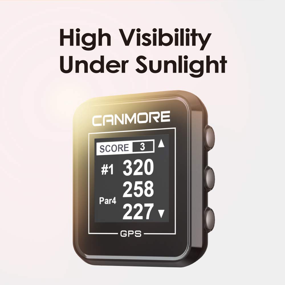CANMORE H300 Handheld GPS Golf Rangefinder - Accurate Shot Distance & Yardage Measurement with 41,000+ Preloaded Worldwide Golf Courses - Magnetic Clip for Golf Cart - Perfect Golf Accessory for Practice & Tournament Play