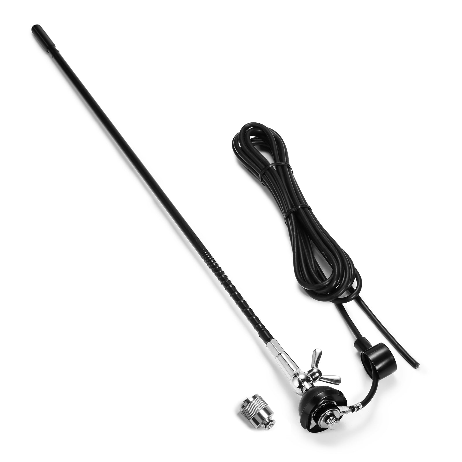 Radioddity CB 514 High Gain Whip Antenna - 27 MHz Adjustable Angle CB Radio Antenna with 157-Inch Cable for Truck, Jeep & Off-Road Vehicles