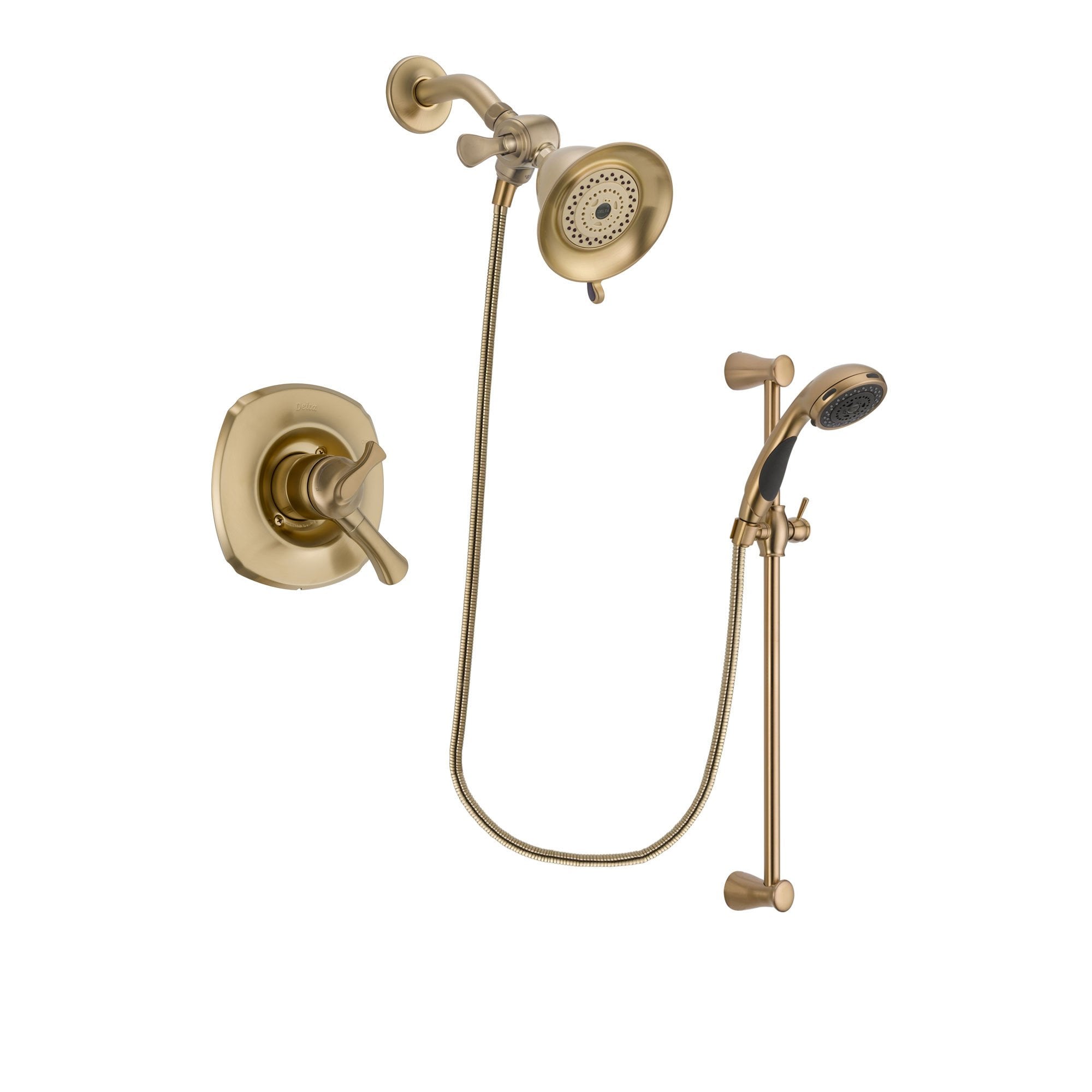 Delta Addison Champagne Bronze Dual Control Shower System - Water Efficient Shower Head & Handheld Sprayer with Slide Bar - DSP3442V - Perfect for Bathroom Remodel & Spa-Like Shower Experience