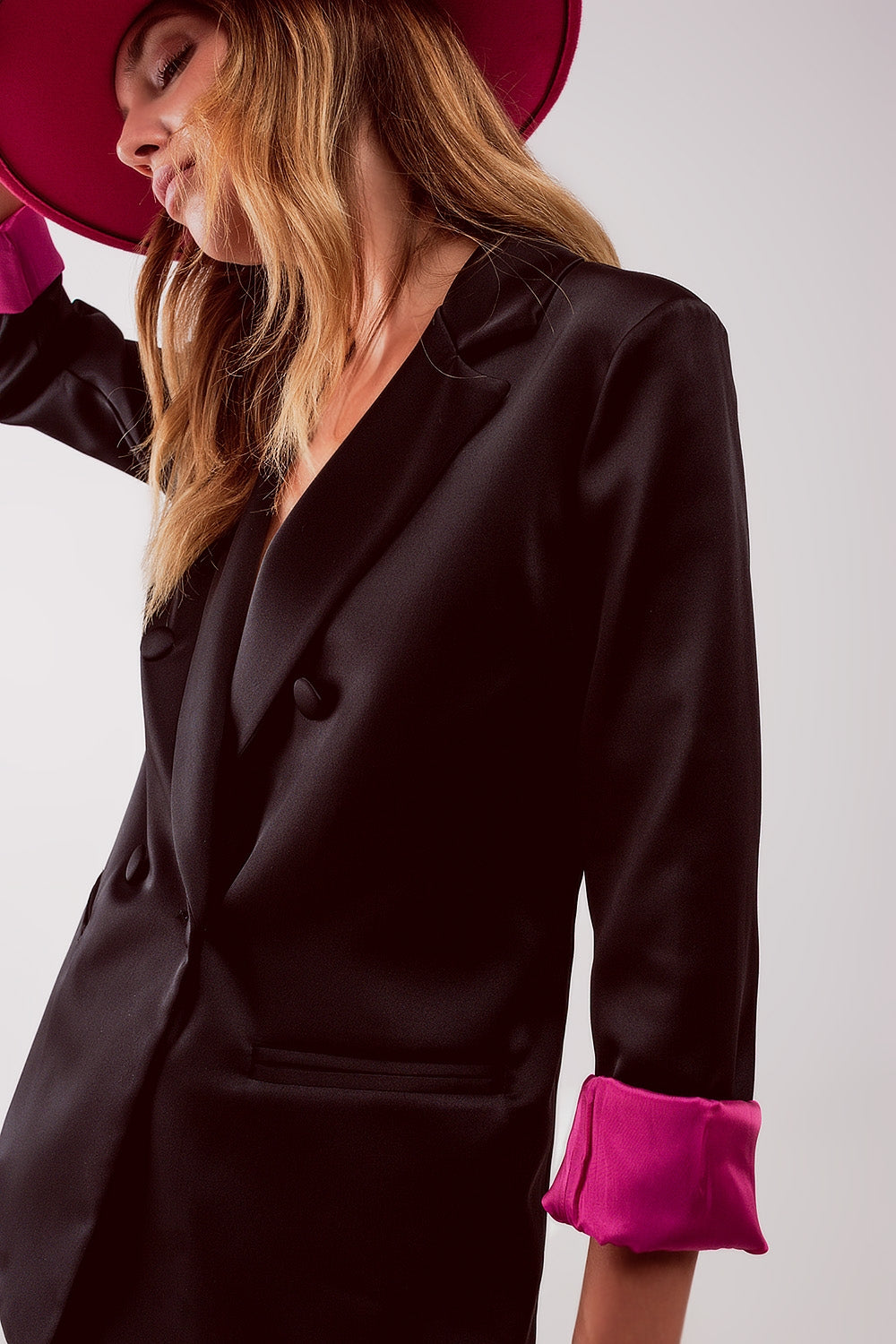Black Satin Double Breasted Blazer for Men - Elegant Formal Wear for Business, Weddings & Special Occasions