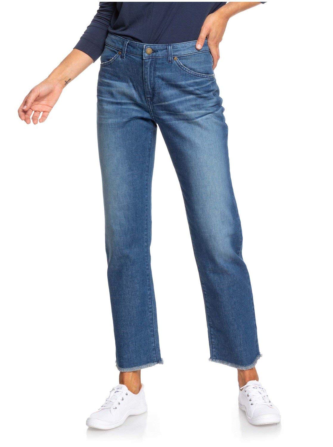 Roxy Women's Good Story Straight Fit Jeans - Dark Indigo Blue Size 24 - Comfortable & Stylish Denim Pants for Casual Wear, Work & Everyday Outfits