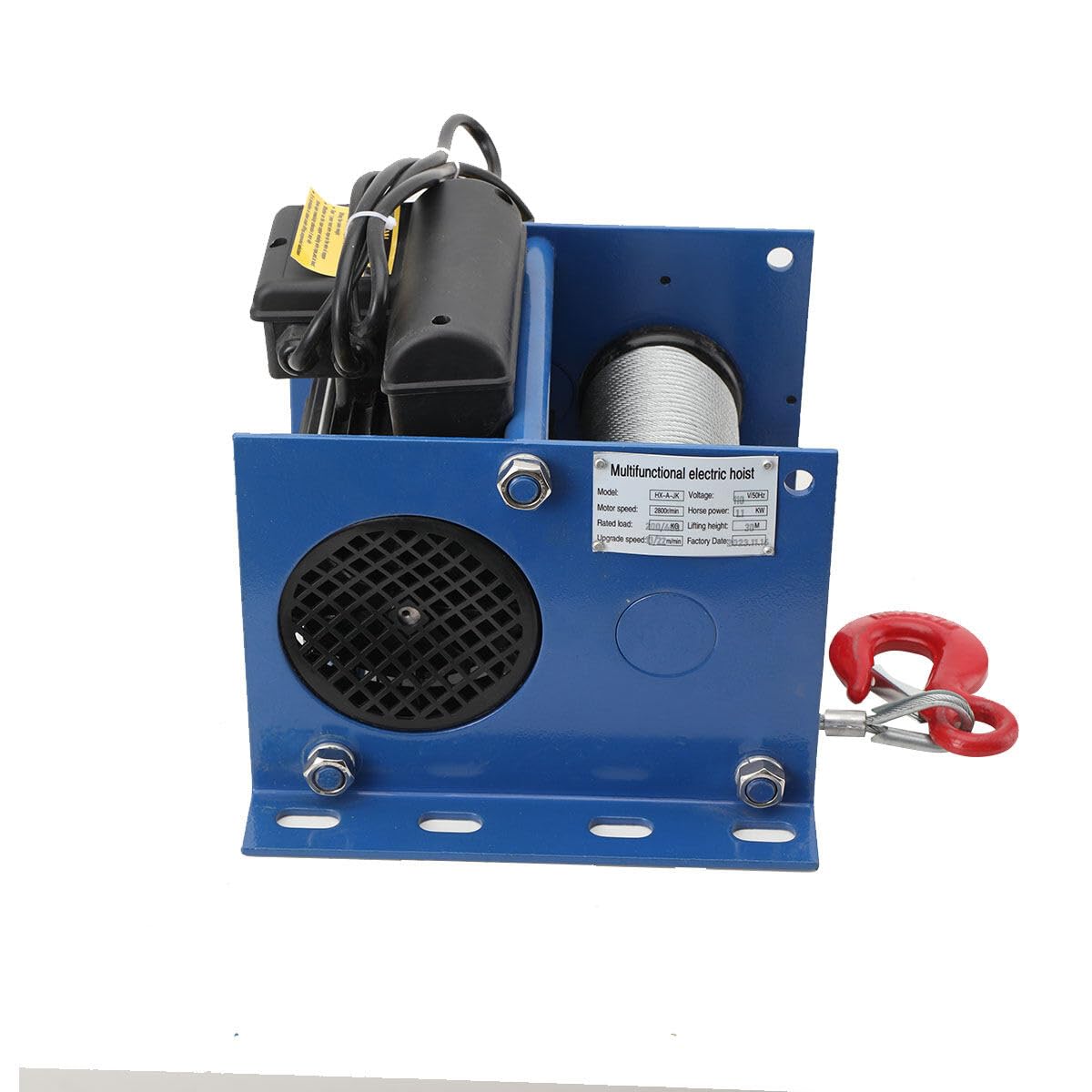 Electric Hoist Crane 110V - 200-400kg Capacity with 30m Wire Rope - Overhead Engine Lift & Micro Electric Winch for Garage, Workshop, and Industrial Use