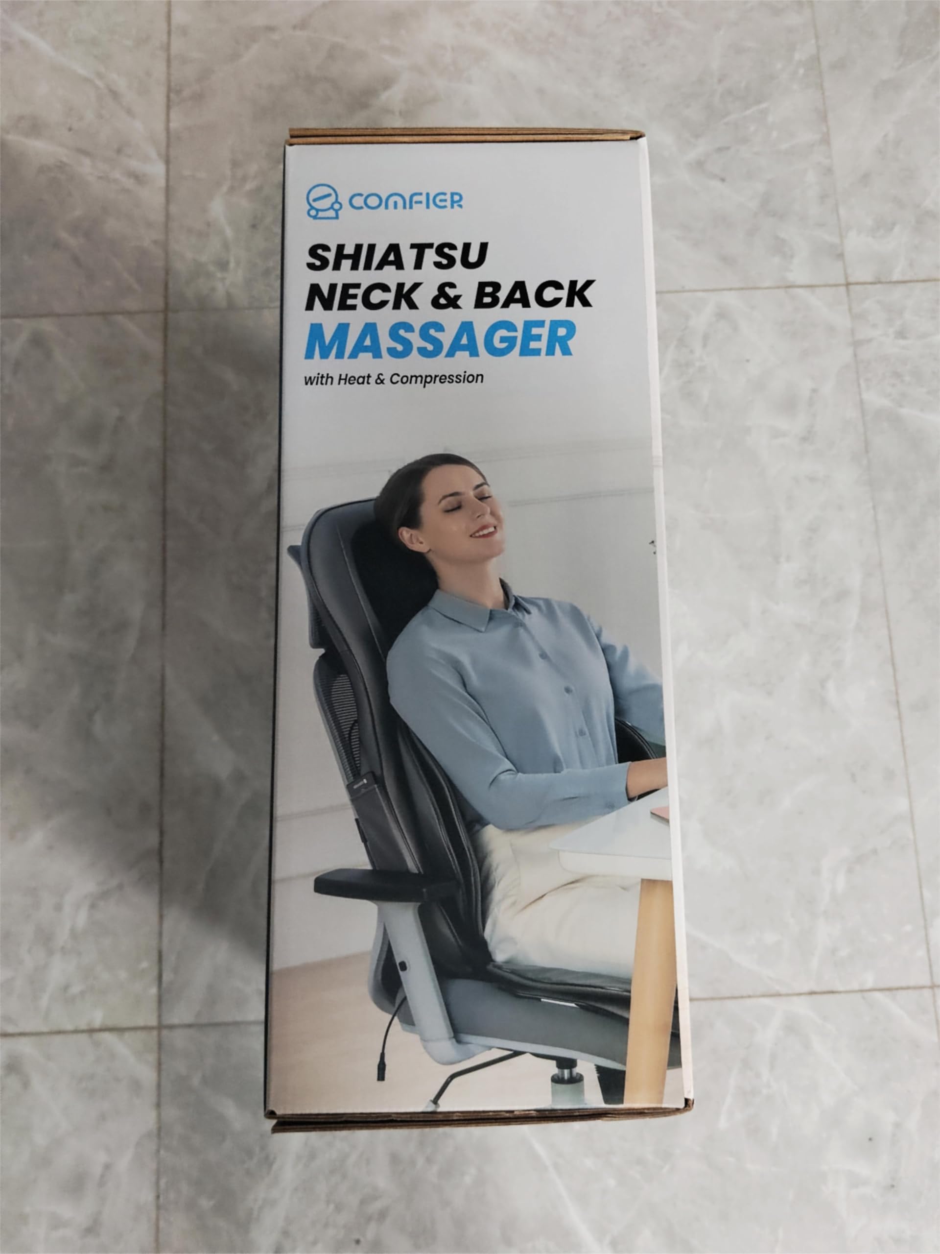 COMFIER Shiatsu Neck & Back Massager with Heat - 2D/3D Kneading Massage Chair Pad, Adjustable Massage for Neck & Full Body Relaxation - Perfect Christmas Gift for Men, Women, Dad & Mom (Dark Gray) - Ideal for Home, Office & Car Use to Relieve Stress & Muscle Pain