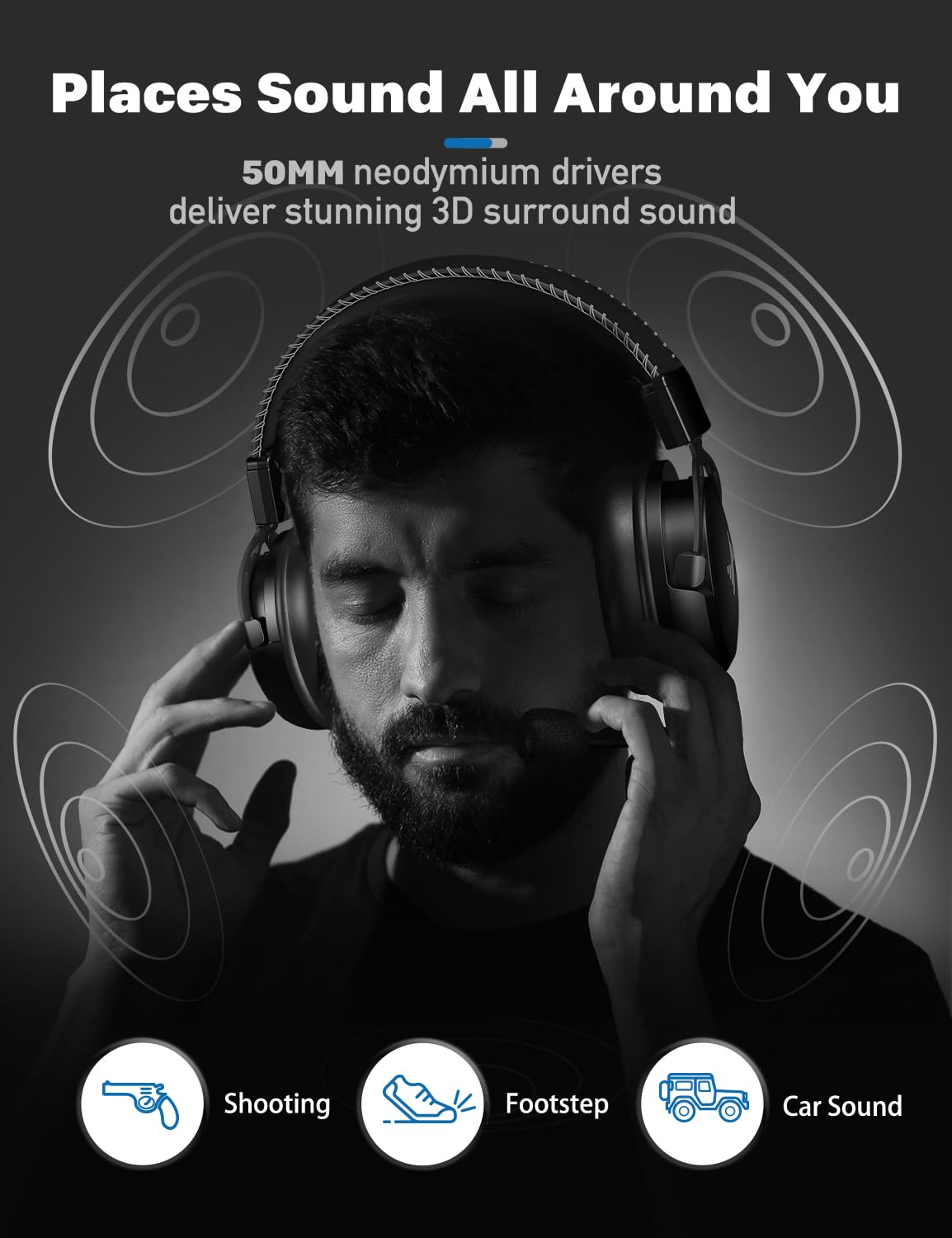 Best Gaming Headset for PS4, PS5, Xbox One & PC - Noise Cancelling Over-Ear Headphones with Mic | Wired Surround Sound Headset for Computer, Laptop, Mac & Nintendo NES | Perfect for Competitive Gaming & Streaming