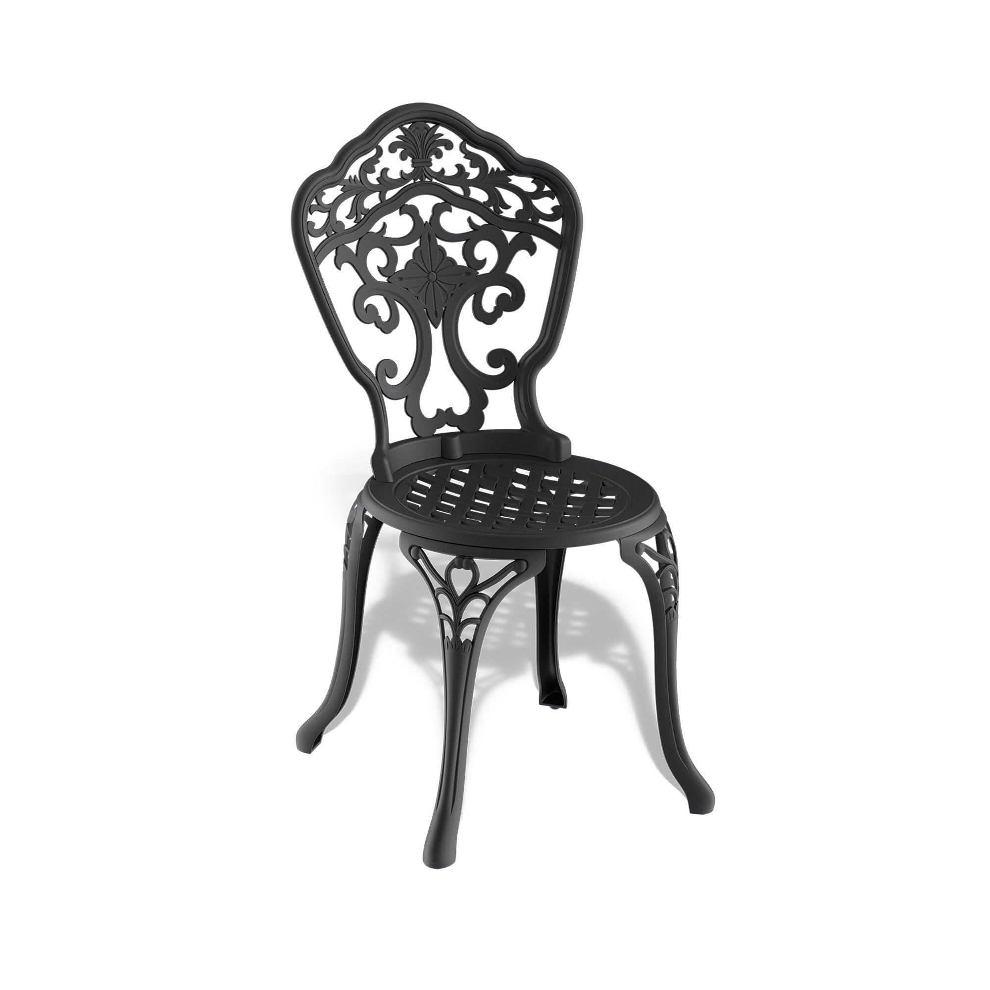 2-Pack Cast Aluminum Patio Dining Chairs with Black Frame - Durable Outdoor Furniture for Garden, Poolside & Backyard Dining