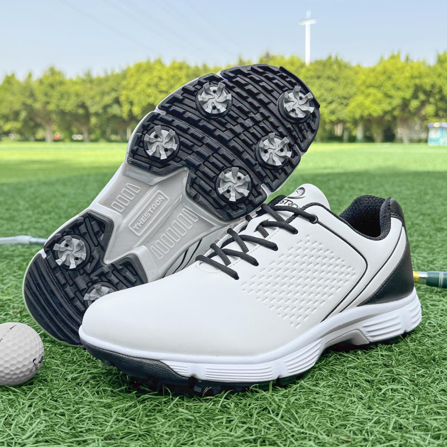 Waterproof Golf Shoes for Men with Spikes - Lightweight & Comfortable Golf Sneakers for Outdoor Walking & Golfing - Perfect for Golfers on Wet or Dry Courses