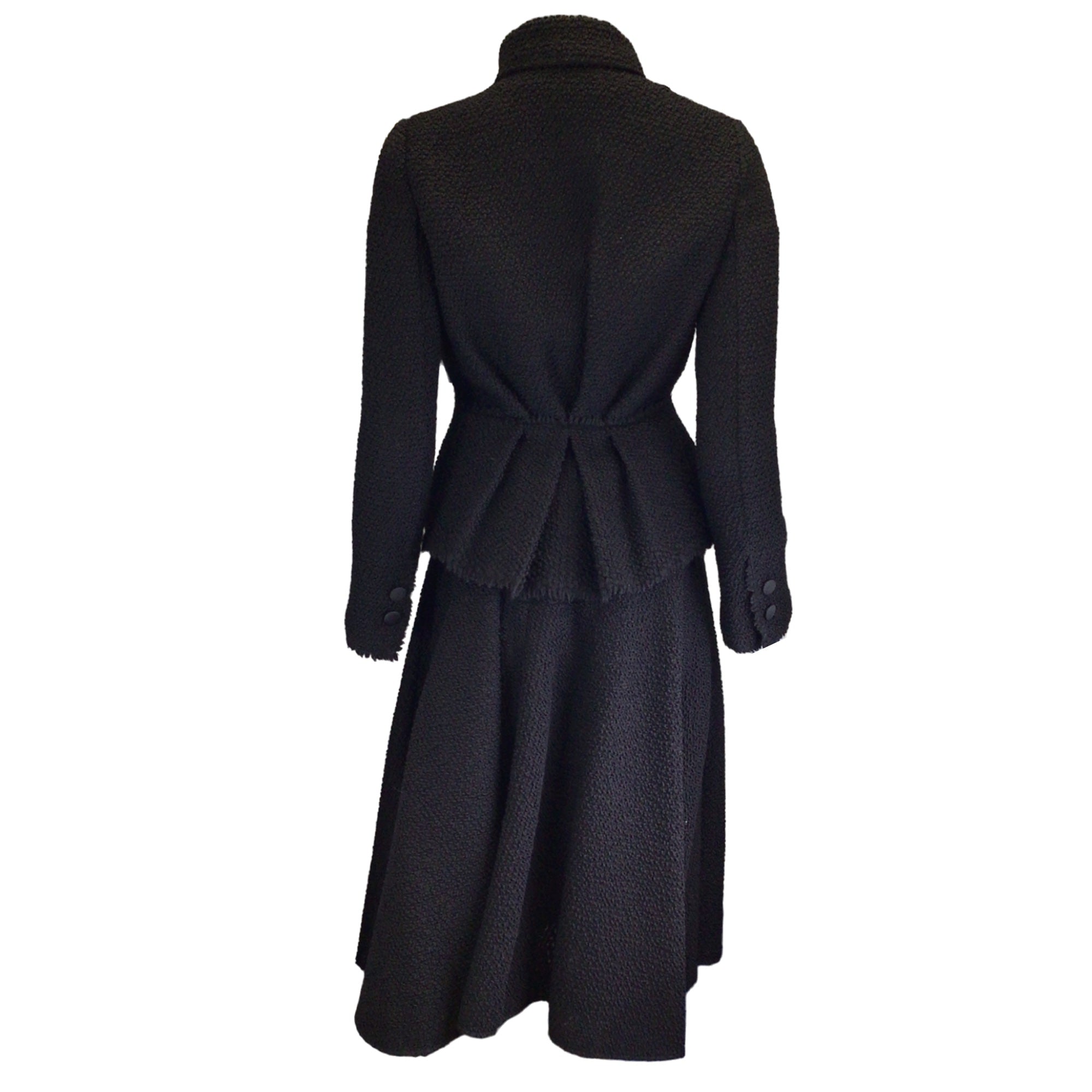 Dolce & Gabbana Black Wool Bouclé Jacket and Skirt Suit Set for Women | Elegant Office Wear & Evening Outfits | Perfect for Business Meetings, Cocktail Parties & Formal Events