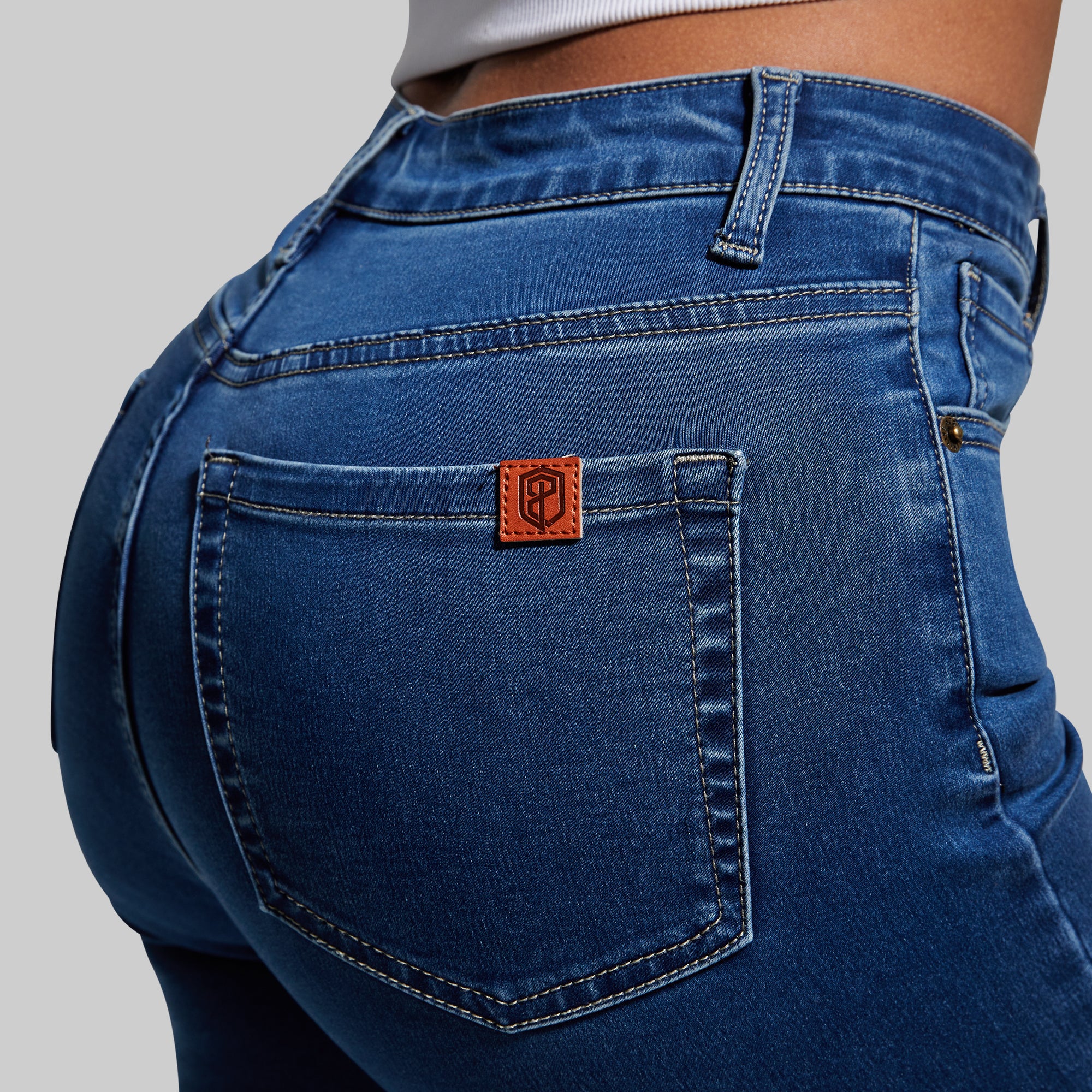 FLEX Stretchy High Rise Skinny Jeans for Women - Mid Wash Denim Pants | Comfortable Slim Fit Jeggings for Everyday Wear, Work & Casual Outfits