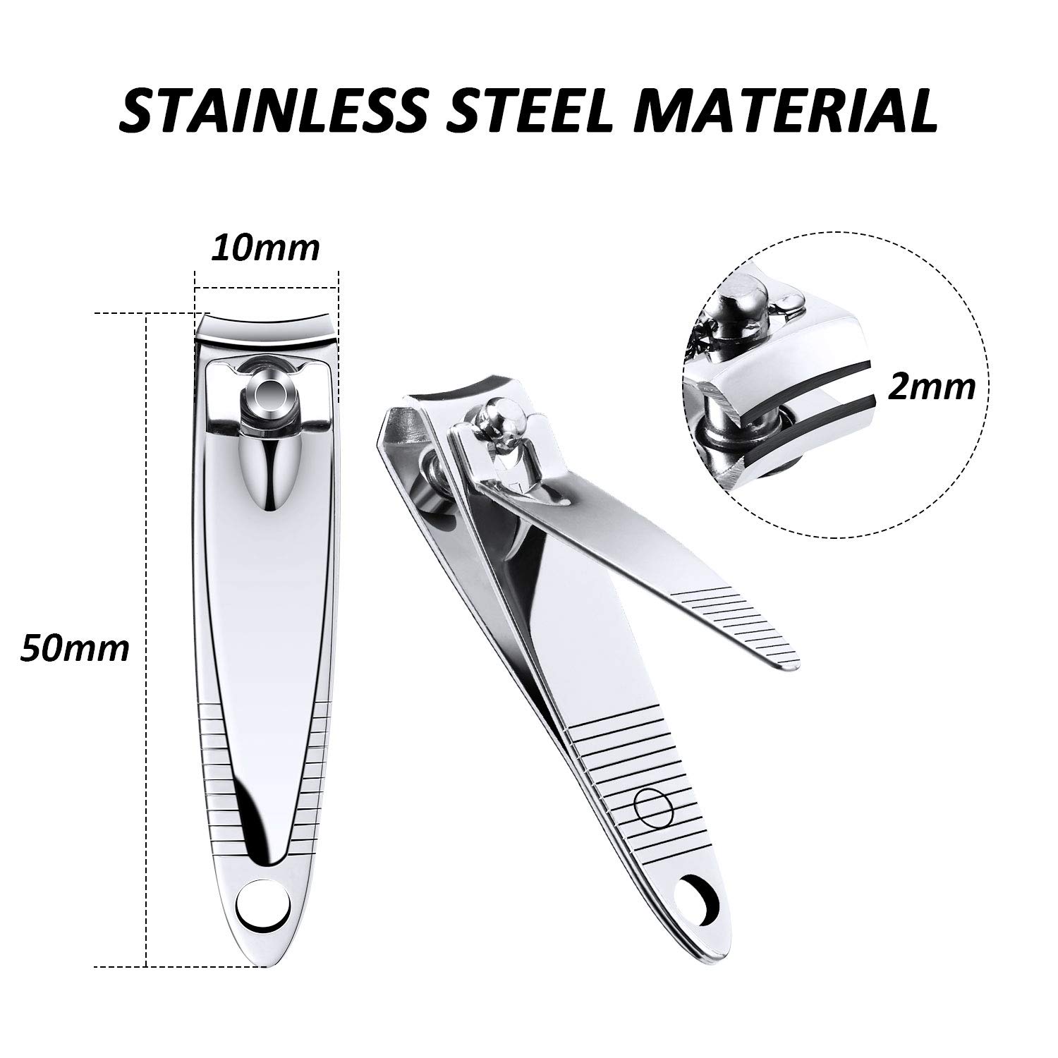 20-Piece Stainless Steel Nail Clippers Set - Professional Fingernail & Toenail Clippers for Men & Women - Durable, Portable & Hygienic - Perfect for Travel, Home, Salon & Grooming Kits