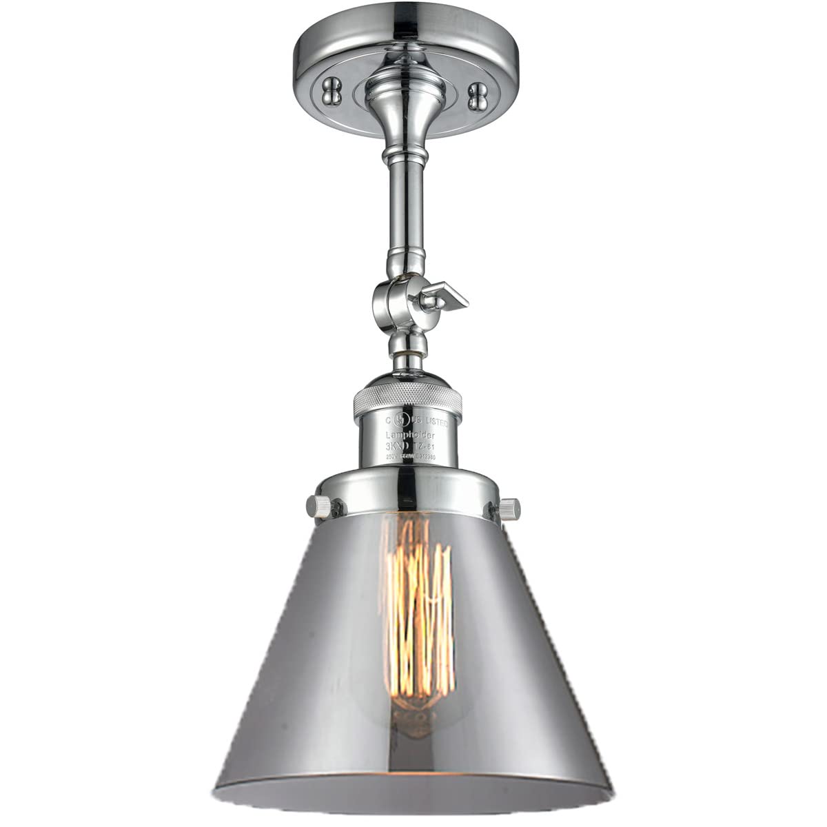 Innovations INNO203-PC-G43-LED Modern Chrome LED Wall Sconce Light Fixture - Energy Efficient Indoor/Outdoor Lighting for Bedroom, Hallway, Porch & Patio
