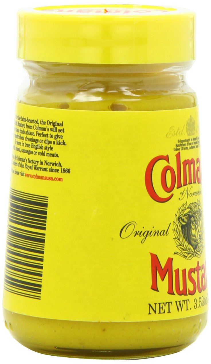 Colman's Original English Mustard - 6 Pack (3.53 oz Jars Each) | Premium Prepared Mustard for Sandwiches, Hot Dogs & Cooking | Perfect for BBQs, Picnics & British Recipes