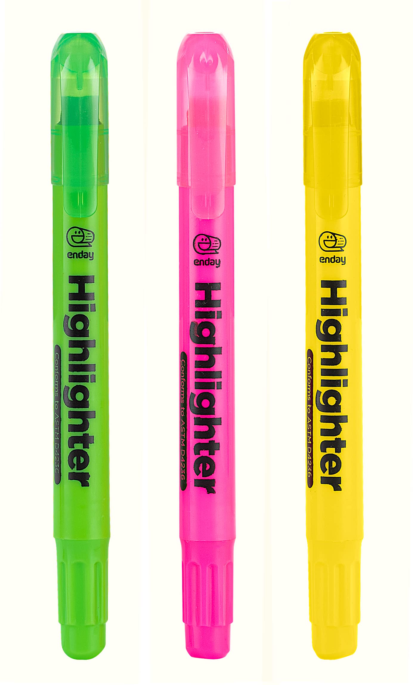 Enday Gel Highlighter Set - 144 Packs of 3 (432 Total) Non-Bleed Fluorescent Highlighters in Yellow, Pink, Green & Multicolor - Perfect for Bible Journaling, School Notes & Office Use
