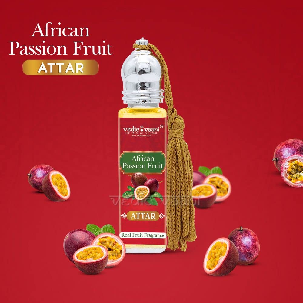 Vedic Vaani Natural African Passion Fruit Attar Perfume Oil - 7ml Long Lasting Fragrance for Women & Men | Aromatherapy, Meditation & Daily Wear