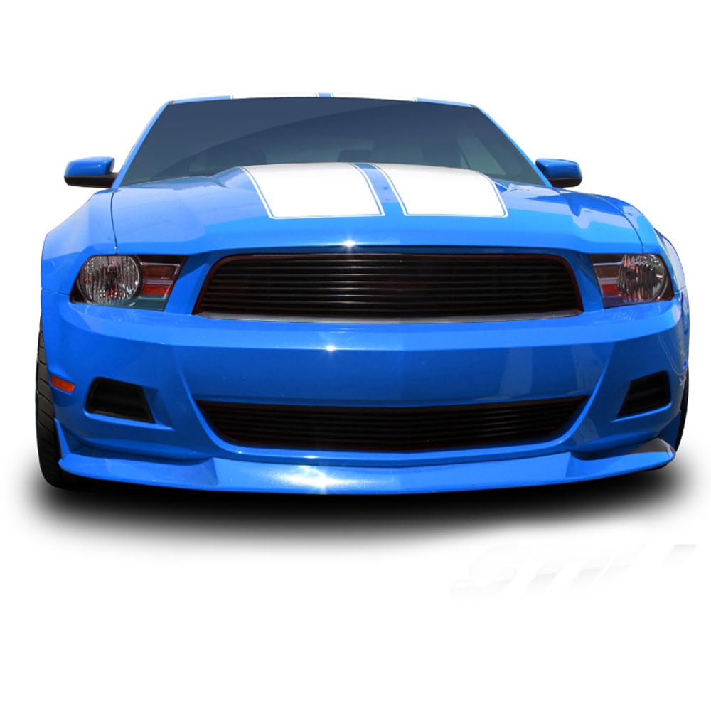 IKON MOTORSPORTS S Style PU Black Front Bumper Lip Spoiler Splitter for 2010-2012 Ford Mustang V6 | Perfect for Car Enthusiasts & Street Racing Upgrades
