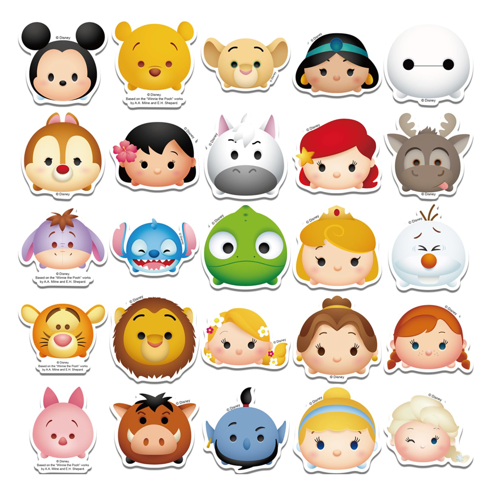 50Pcs Disney Tsum Tsum Kawaii Cartoon Character Stickers Pack - Waterproof Vinyl Decals for Water Bottles, Laptops, Phones, Cars, Motorcycles, Bikes & Skateboards - Perfect for DIY Crafts, Gifts & Personalization