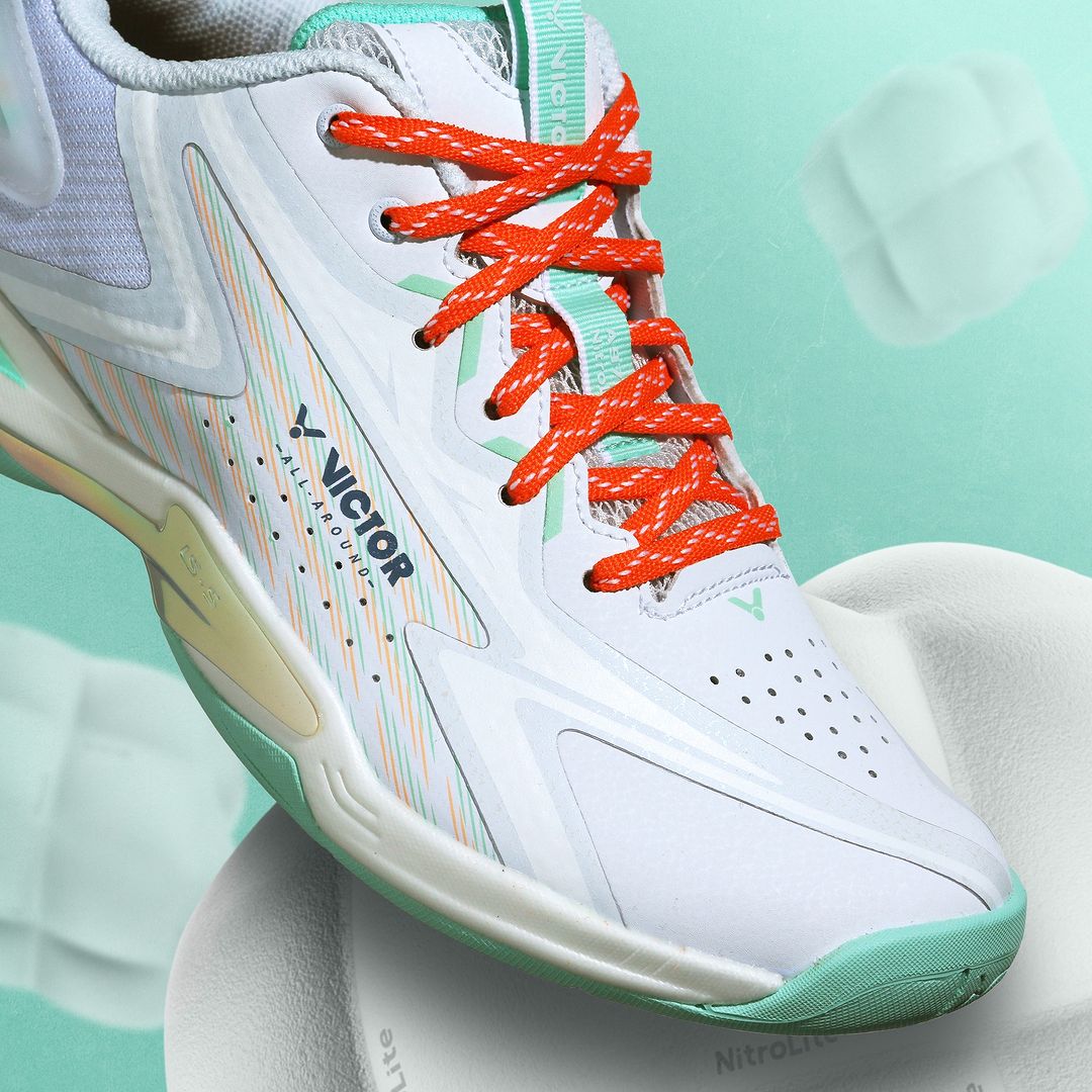 Victor A970NITROLITE AG Soccer Cleats - White/Brook Green - Lightweight Football Shoes for Men - Perfect for Turf & Artificial Grass Fields