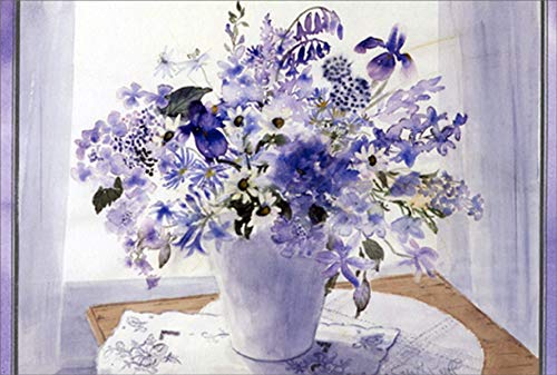 Pictura Purple Bouquet Vase - Elegant Tabletop Floral Arrangement for Home Decor, Sympathy Gifts & Memorial Displays | Perfect for Condolence Flowers, Funeral Tributes & Thoughtful Gestures