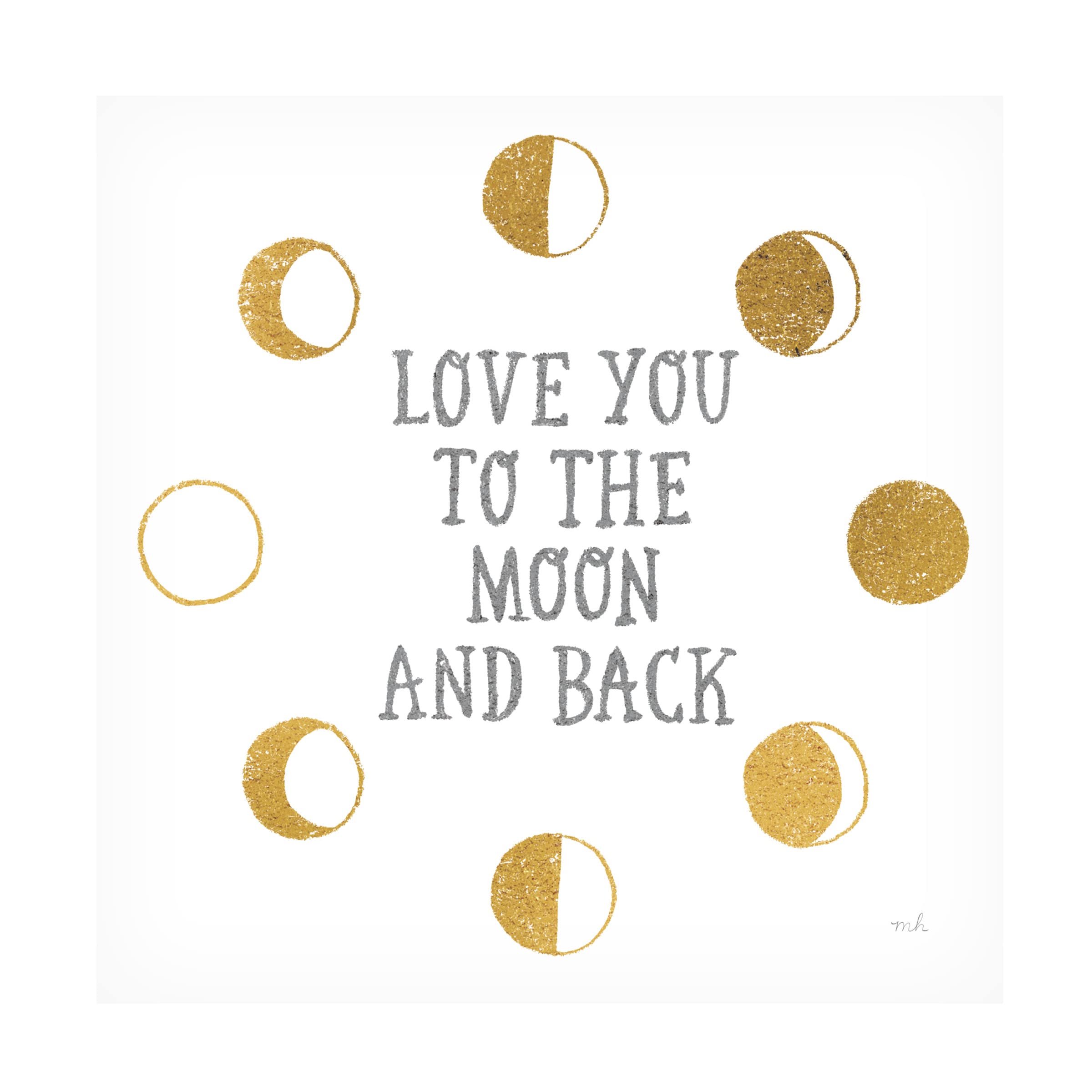 Trademark Fine Art 'To The Moon' Canvas Wall Art Print by Moira Hershey - Space Themed Home Decor for Living Room, Bedroom & Office